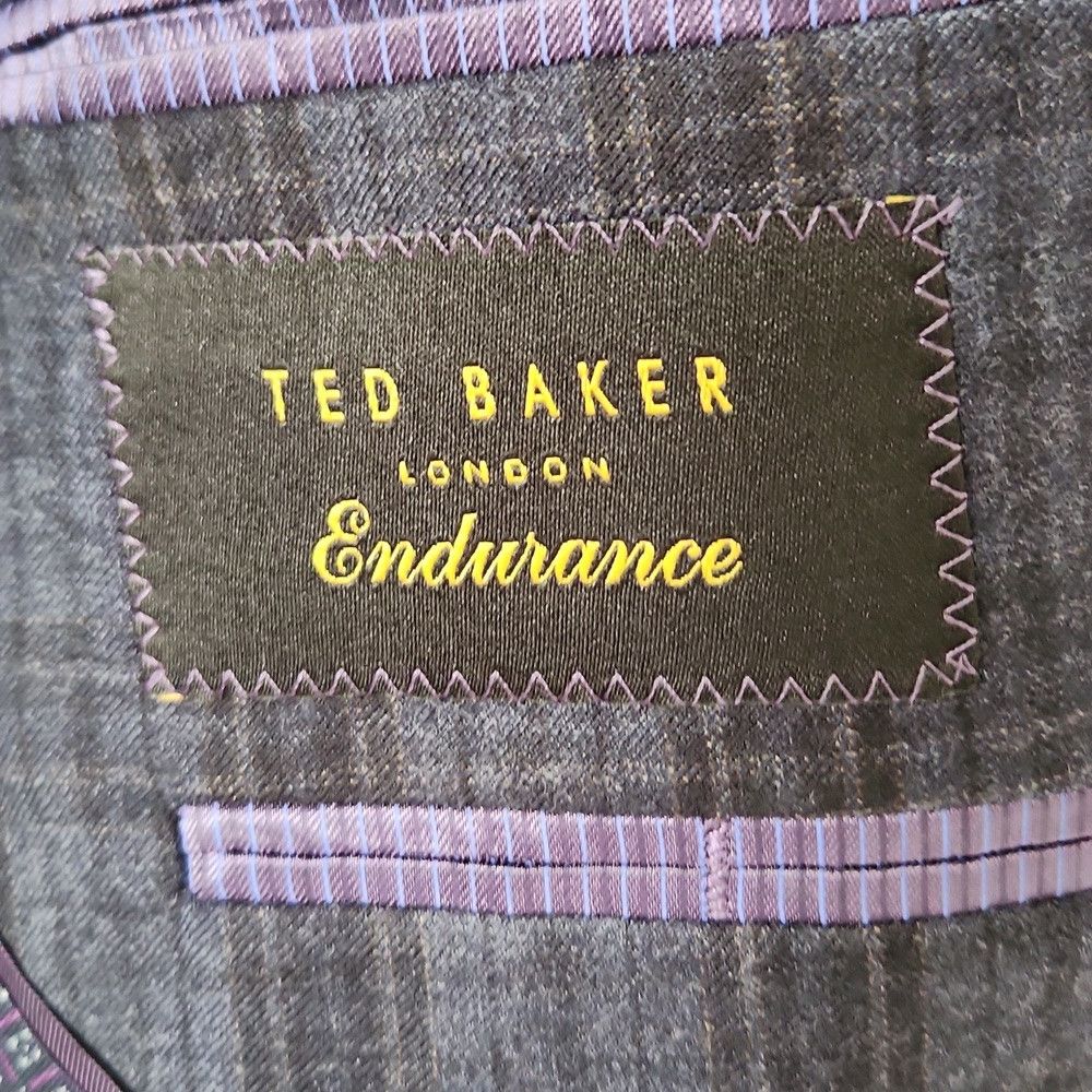 Ted Baker TED BAKER |JAY Textured Woven Wool Suit Jacket Blazer Navy Size 40S - 6 Thumbnail