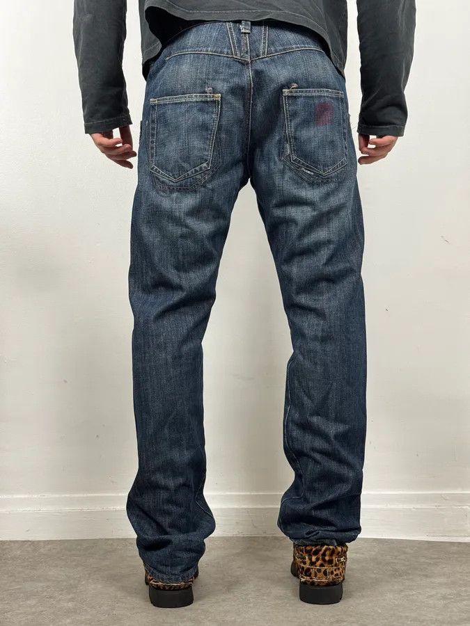 Marithe + Francois Girbaud 2000s Marithé + François Girbaud Blue Distressed Denim Jeans Size US 34 / EU 50 - 3 Thumbnail