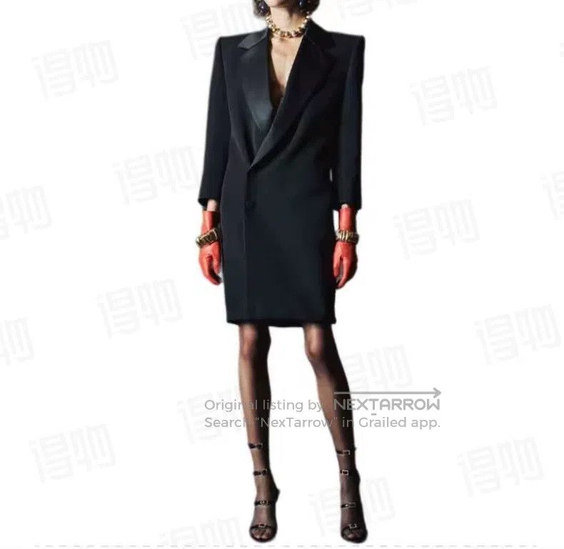 Saint Laurent Paris Saint Laurent Paris Black Mid-Length Lapel Coat Size XS / US 0-2 / IT 36-38 - 8 Thumbnail