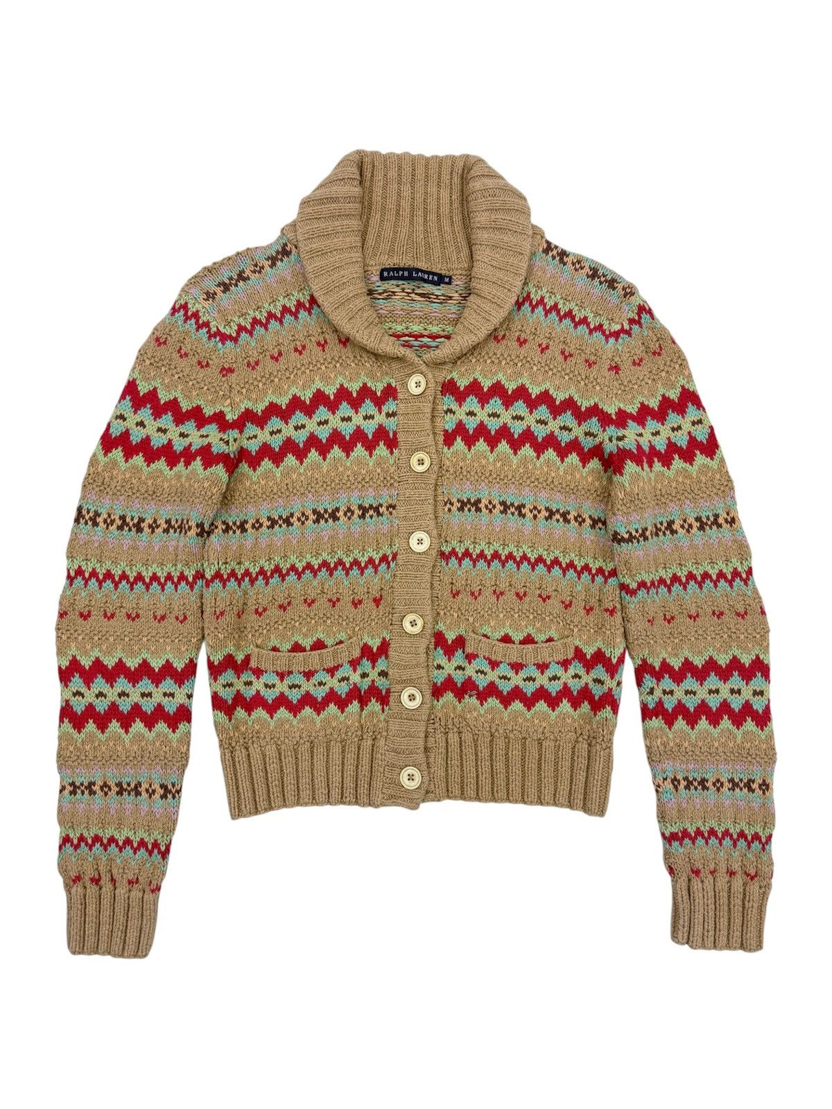 Polo Ralph Lauren RARE🔥Vintage RALPH LAUREN Shawl Collar Knitted Navajo Motive Size US M / EU 48-50 / 2 - 1 Thumbnail