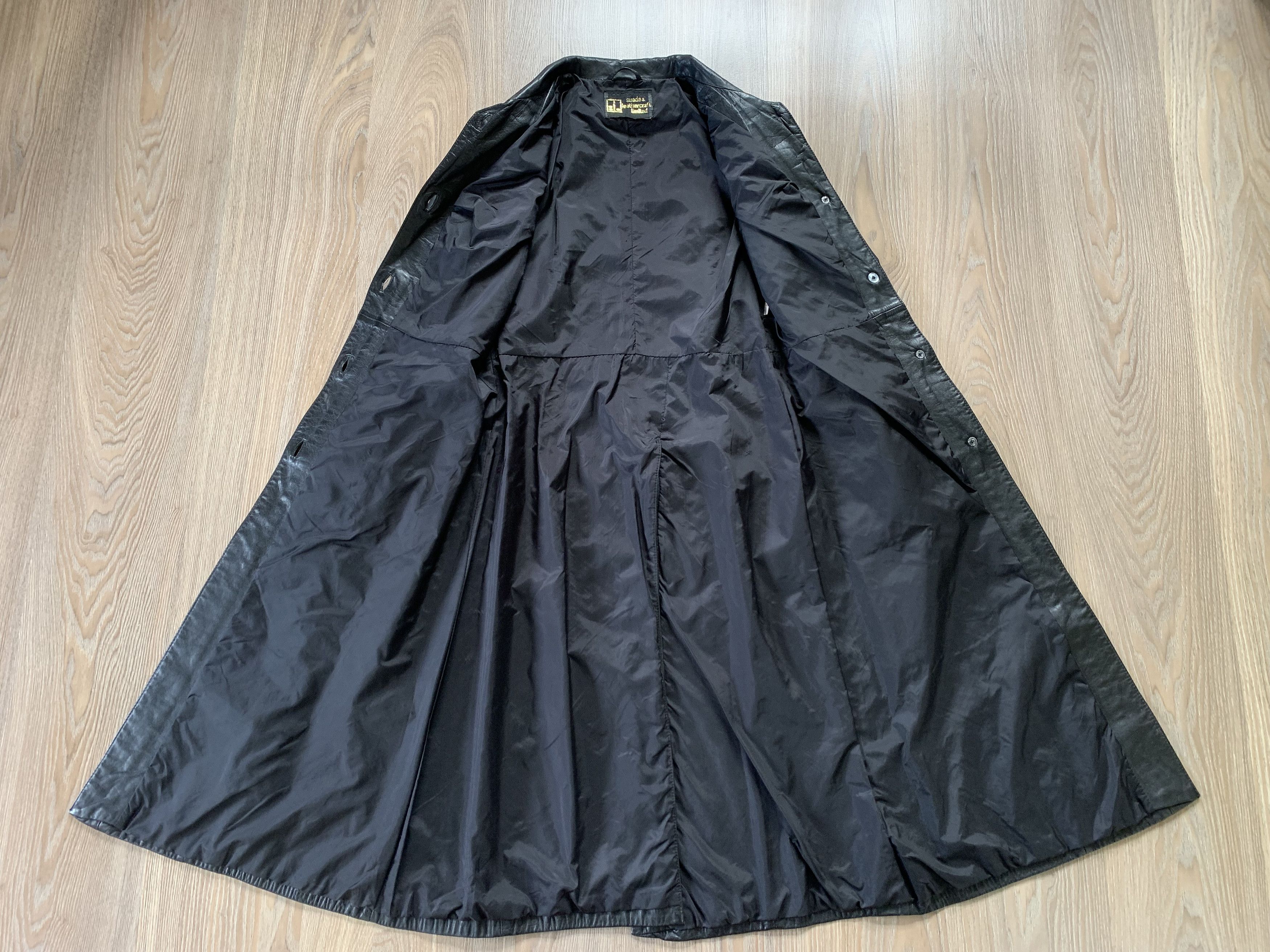 Designer Vintage Womens Black Long Leather Coat Size M / US 6-8 / IT 42-44 - 5 Thumbnail