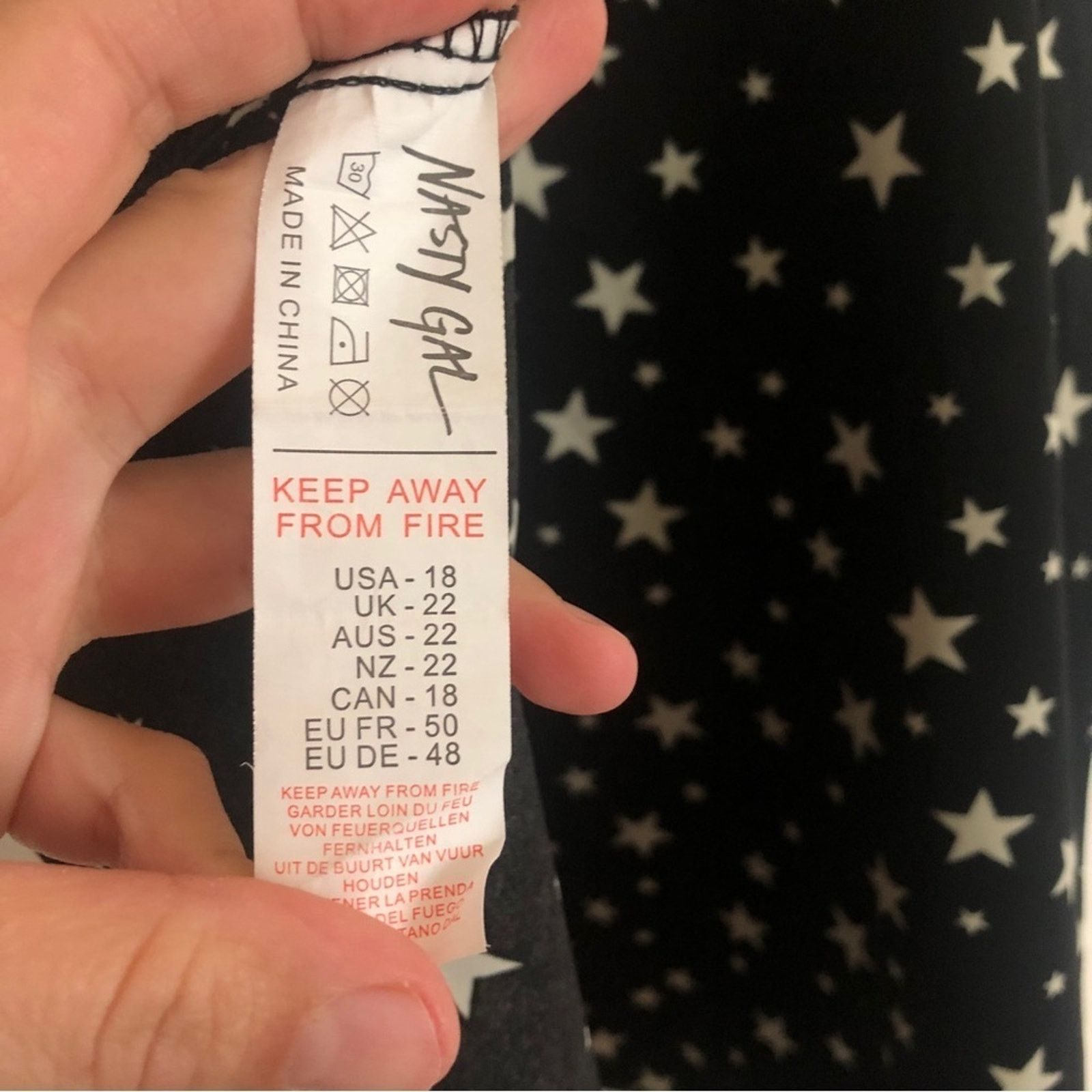 Nasty Gal Nasty Gal Black White Star Print Ruffle Fit Flare Mini Dress Size XXL / US 16-18 / IT 52-54 - 7 Thumbnail