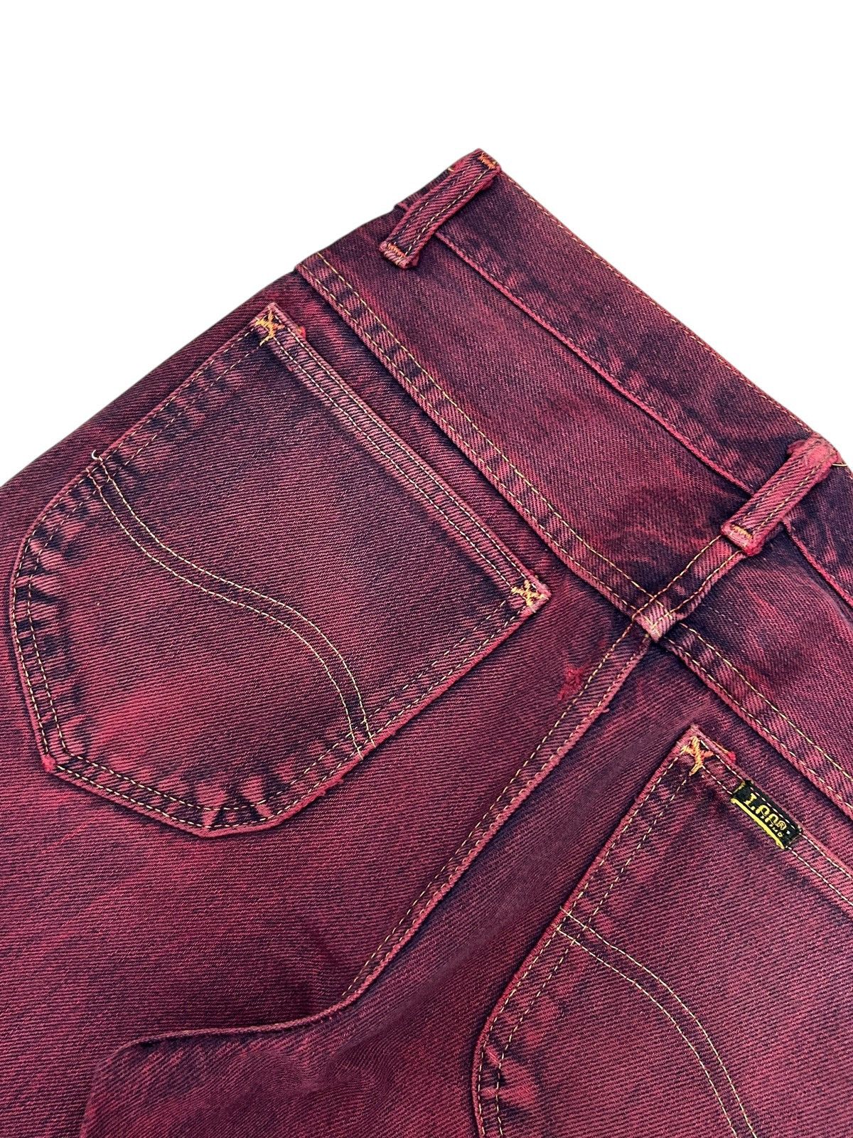 Lee Vintage 80s USA Lee Rider Zip Talon 42 Washed Red Bleach Size US 29 - 9 Thumbnail