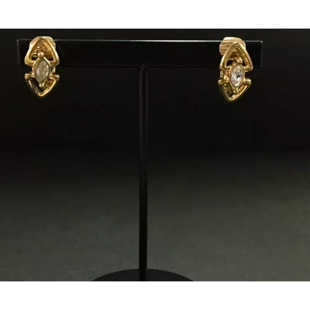 Dior Christian Dior small gold and crystal clip earrings Size ONE SIZE - 8 Thumbnail