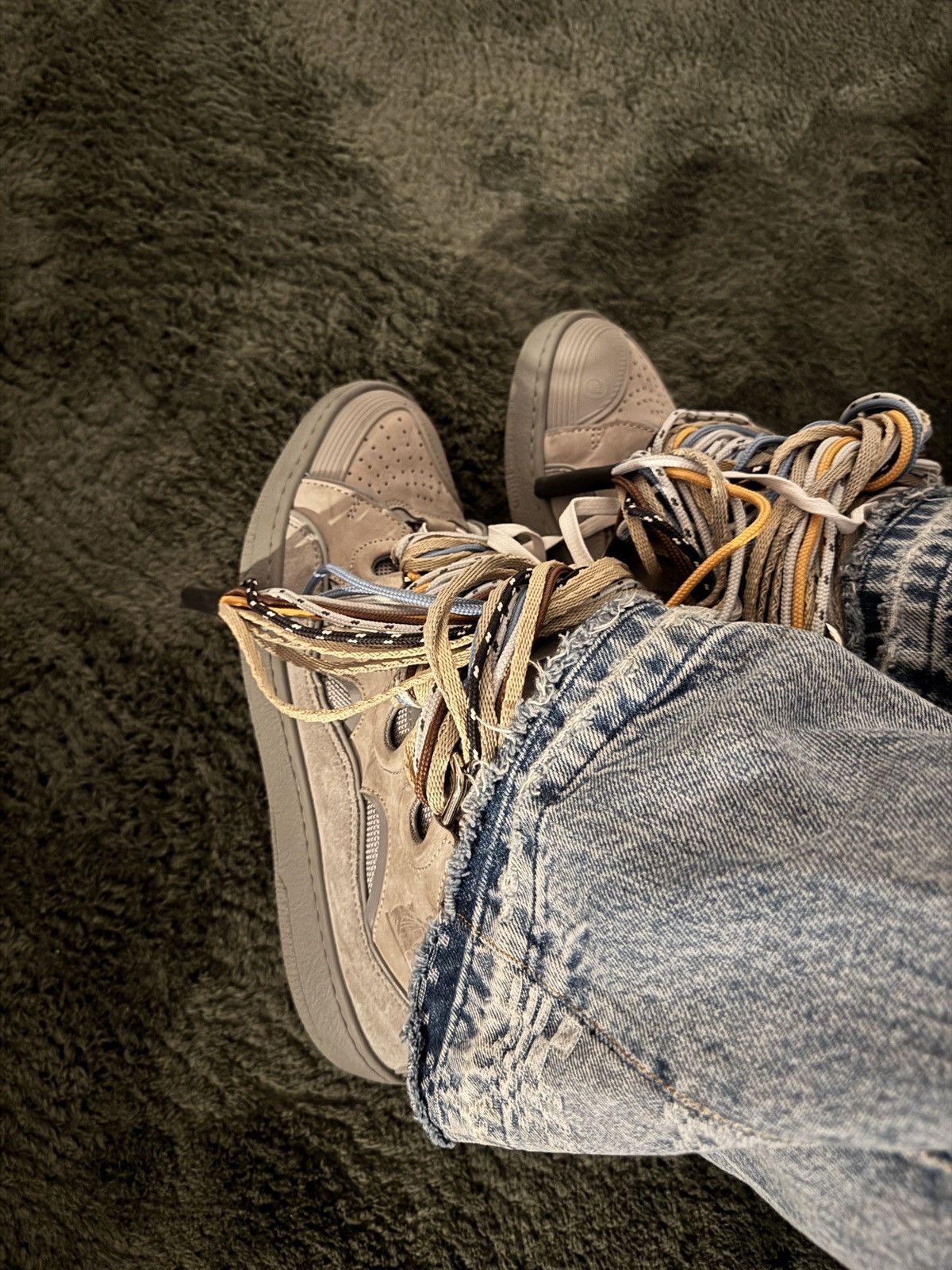 Lanvin Lanvin Curb Sneakers Beige Multi Lace 💧🌊 Size US 11 / EU 44 - 12 Thumbnail