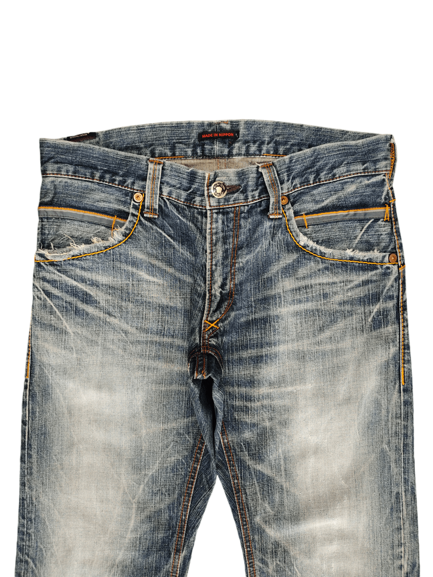 Comme des Garcons × Undercover Vintage Blue Way Japan Clawmark Distress Faded Jeans Size US 32 / EU 48 - 2 Thumbnail