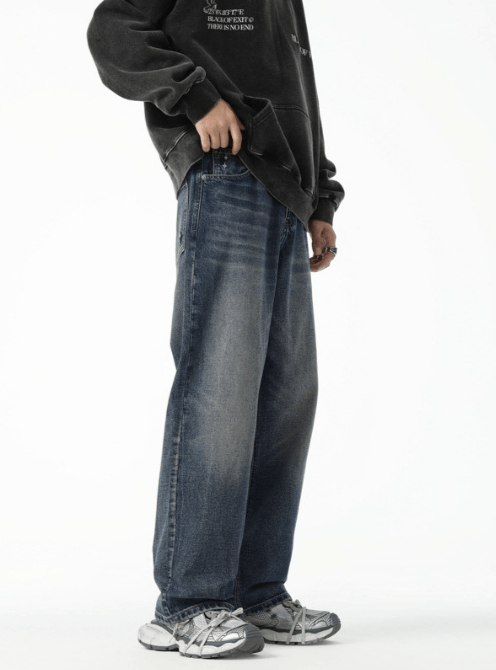 Japanese Brand High street washed trendy cleanfit straight jeans for men Size US 32 / EU 48 - 3 Thumbnail