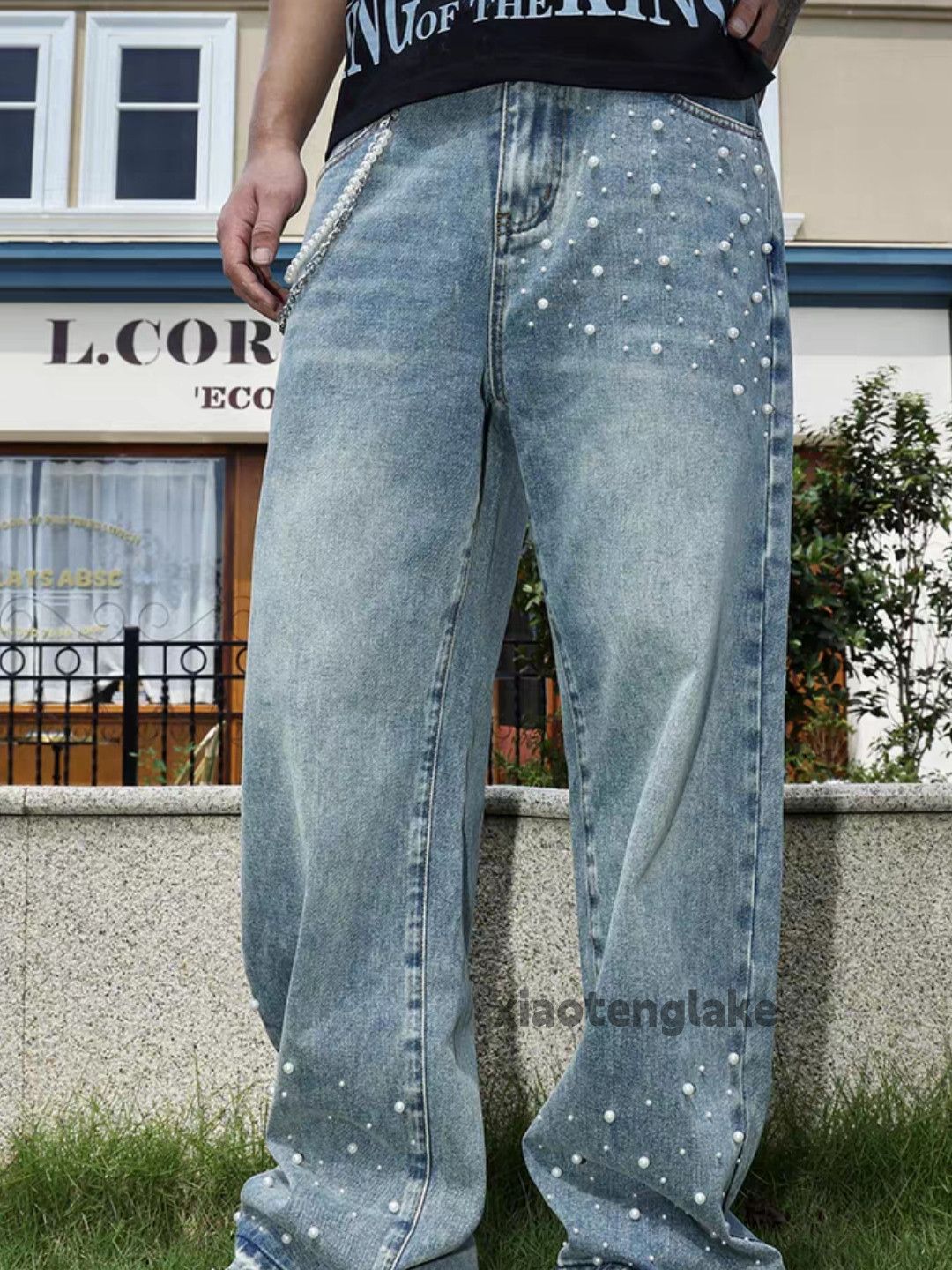 Vintage Custom washed faded loose baggy skate hiphop jeans Size US 34 / EU 50 - 3 Thumbnail