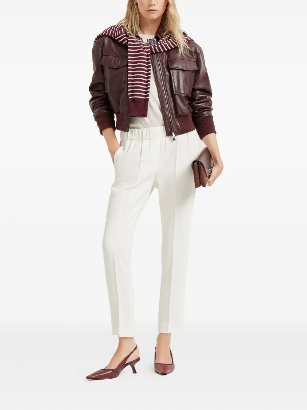 Brunello Cucinelli o1w1db10825 Sweater in Open White Size XL / US 12-14 / IT 48-50 - 6 Thumbnail