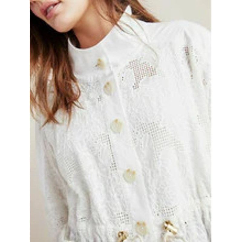 Anthropologie NWT Anthropologie Women's XS White Eyelet Anorak Jacket Size XS / US 0-2 / IT 36-38 - 3 Thumbnail