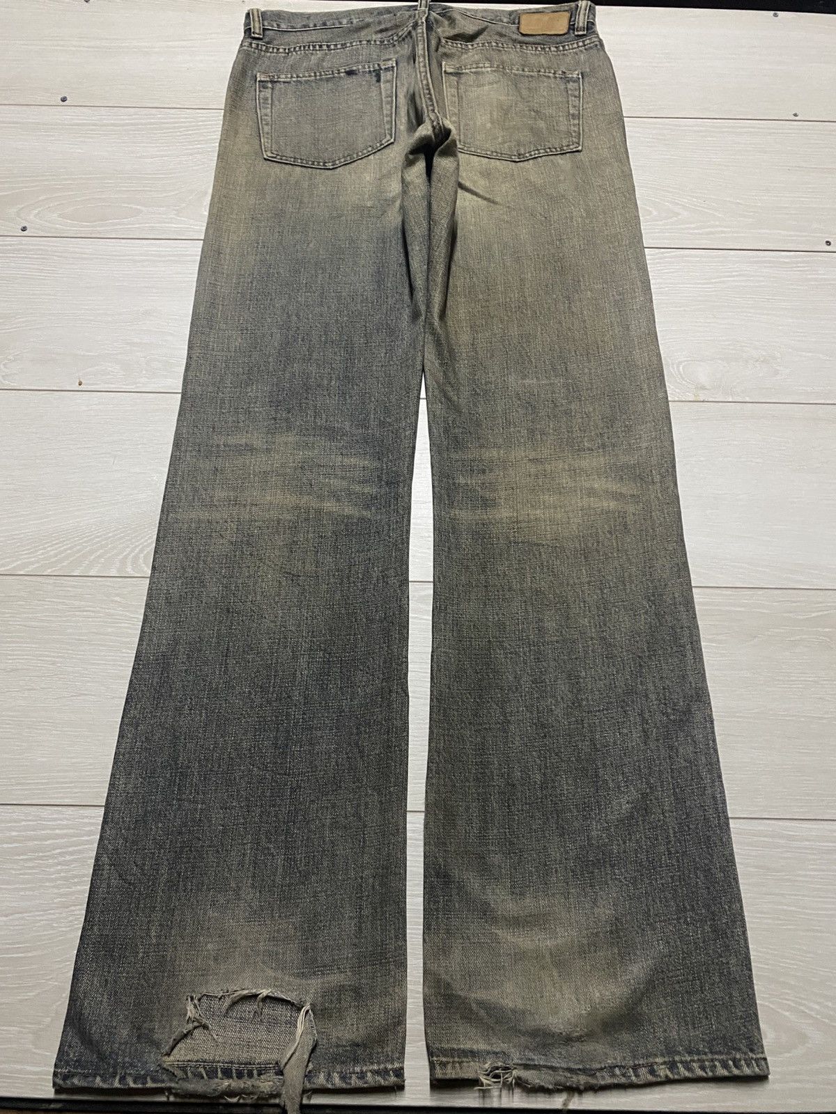 Gap × Palace Vintage Gap Denim Distressed Mud Wash Bootcut Flare Jeans Size US 34 / EU 50 - 2 Thumbnail