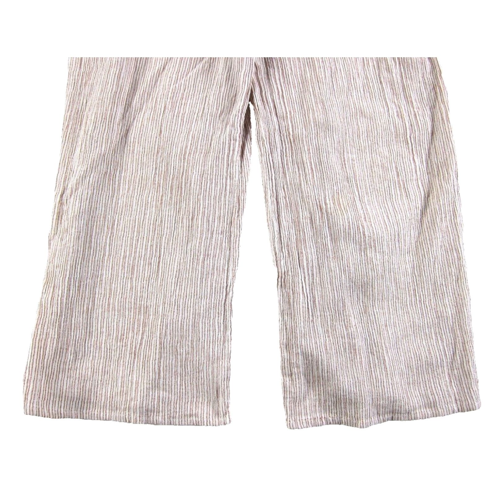 Vintage World Market Jumpsuit Women's Stripe 100% Cotton V-Neck Wide-Leg L-XL Brown Pattern Striped Pocket 50s 60s 70s 80s 90s Clothing Distressed Vintage Size 36" / US 14 / IT 50 - 8 Thumbnail