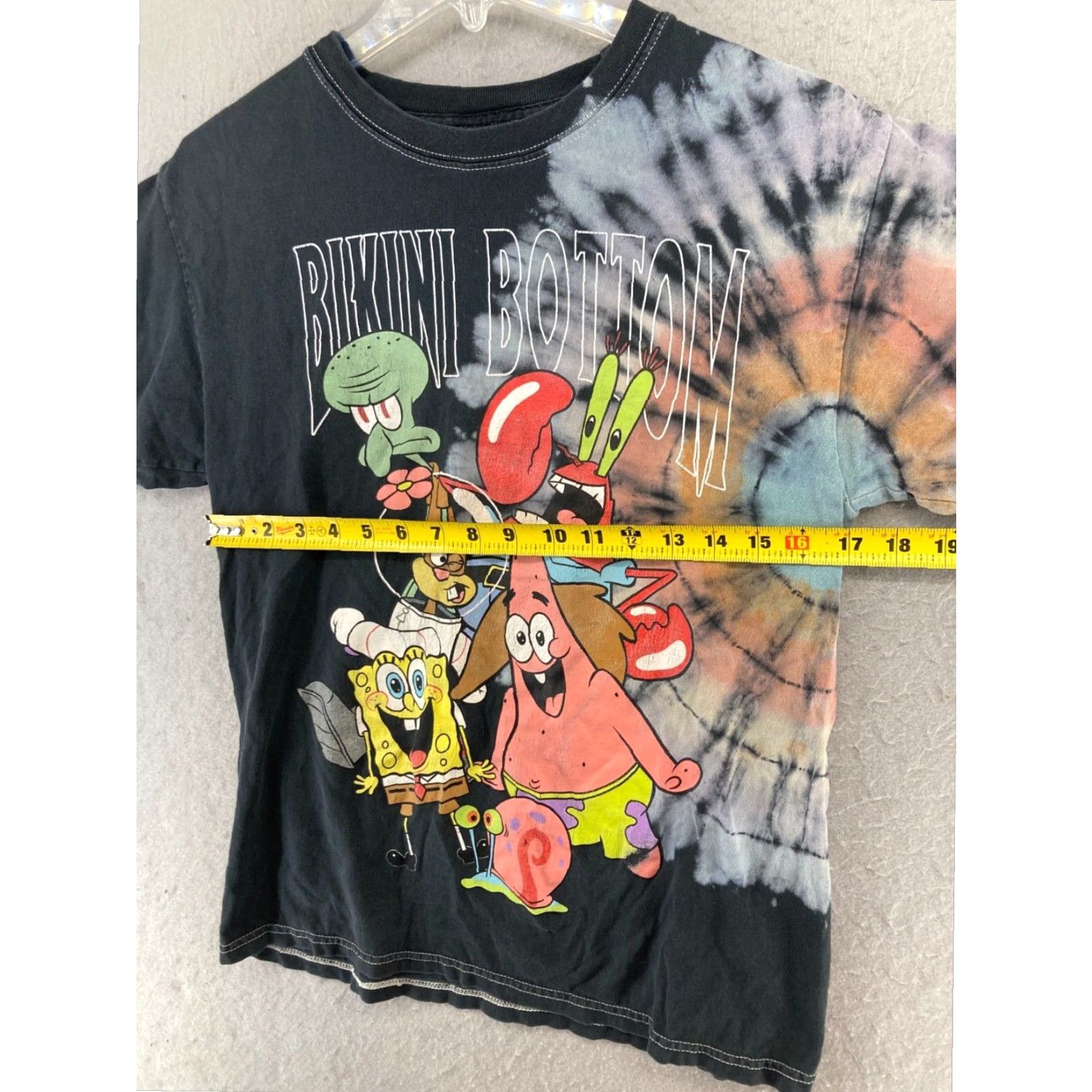 Nickelodeon Nickelodeon Mens Graphic Print T-Shirt Medium Black Tie Dye Bikini Bottom Cartoon Size US M / EU 48-50 / 2 - 2 Thumbnail