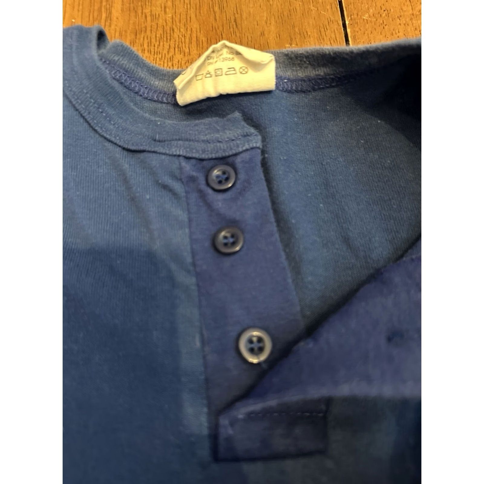 Calvin Klein VINTAGE Calvin Klein Henley Shirt Large Ringer Blue 90s Mens Size US L / EU 52-54 / 3 - 3 Thumbnail