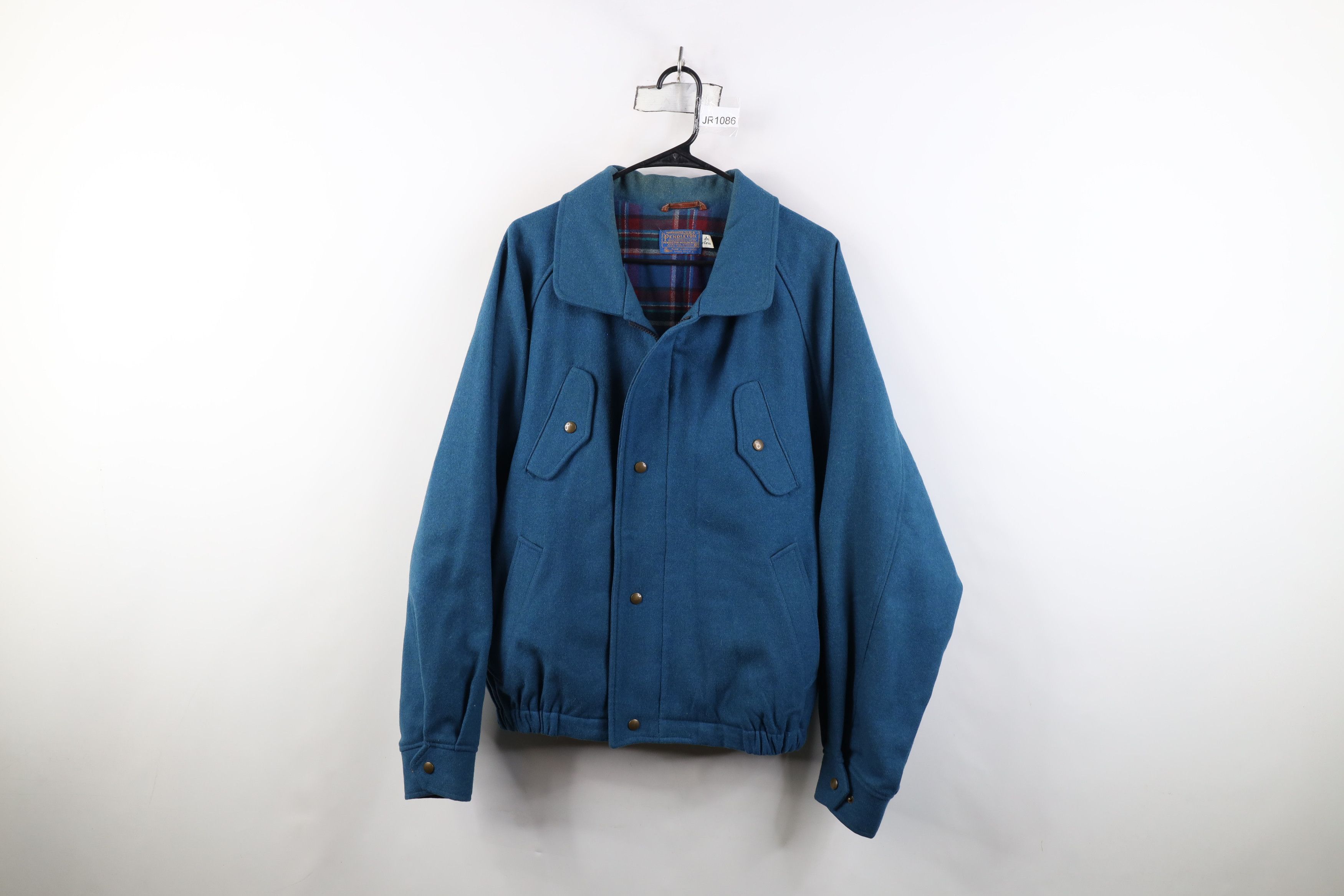 Pendleton Vintage 90s Pendleton Virgin Wool Bomber Jacket Blue USA Size US XL / EU 56 / 4 - 1 Thumbnail
