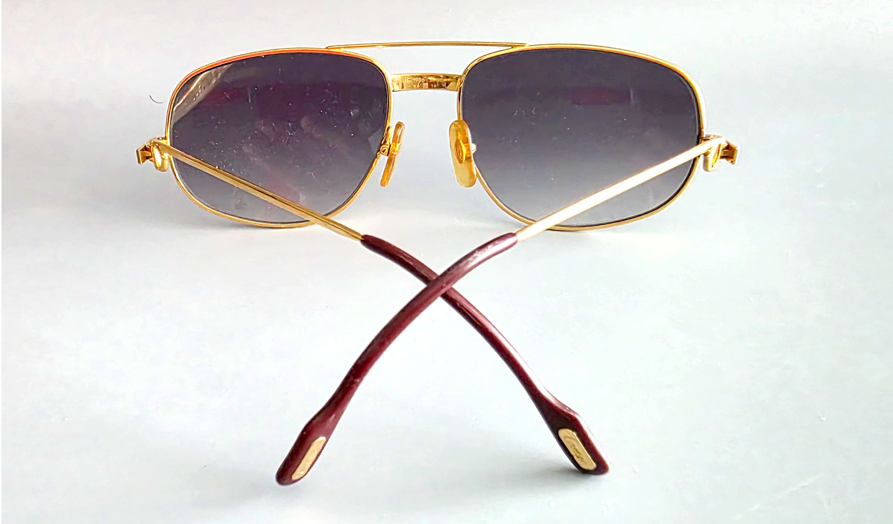 Cartier 🔴 Vintage Cartier Romance Santos Sunglasses Gold Plated Size ONE SIZE - 12 Thumbnail