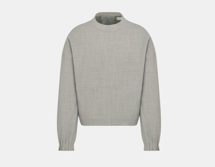 o1w1db11124 Stand Collar Top in Grey