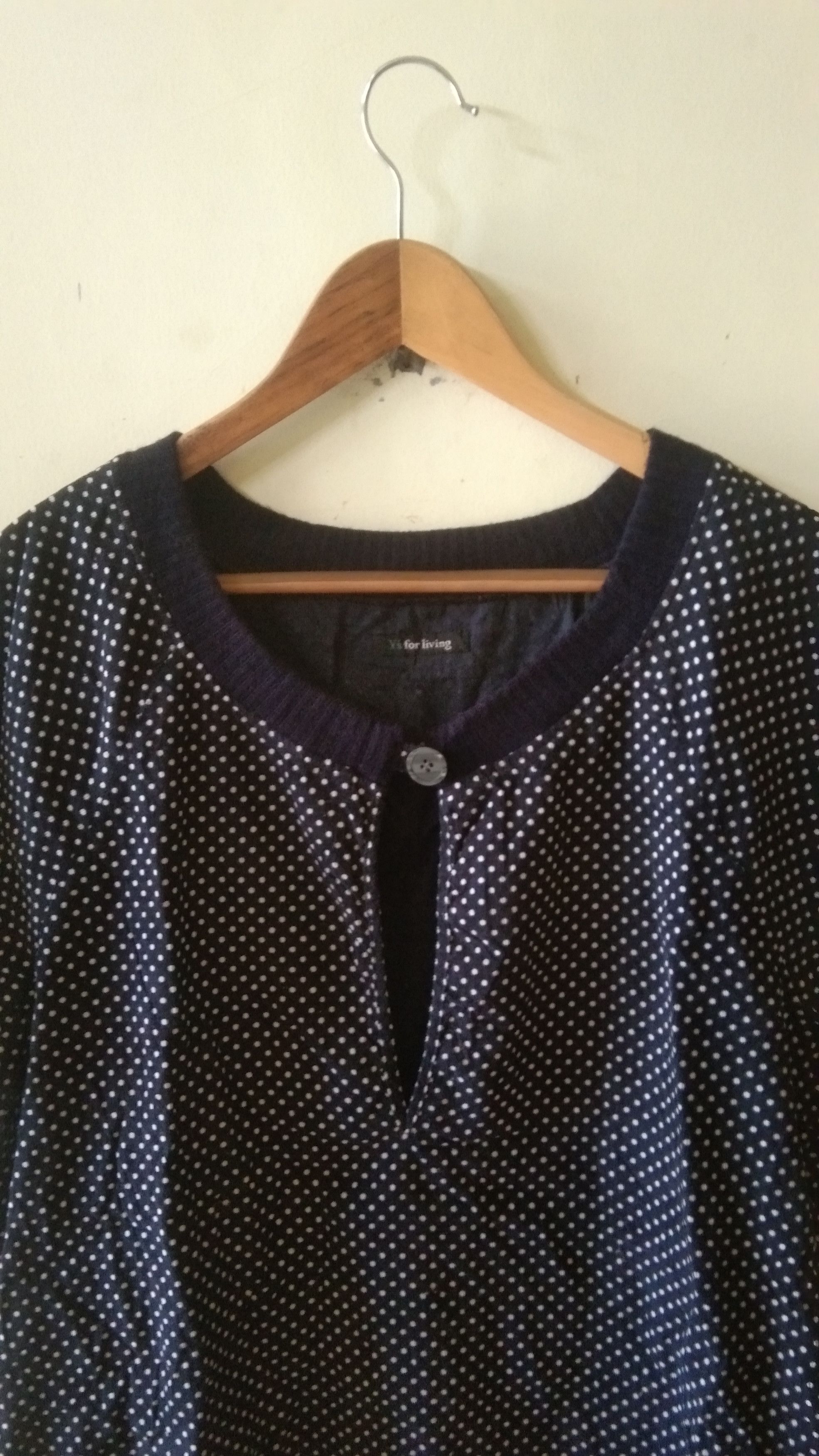 Yohji Yamamoto Y's for living polka navy tunic dress Size L / US 10 / IT 46 - 2 Thumbnail