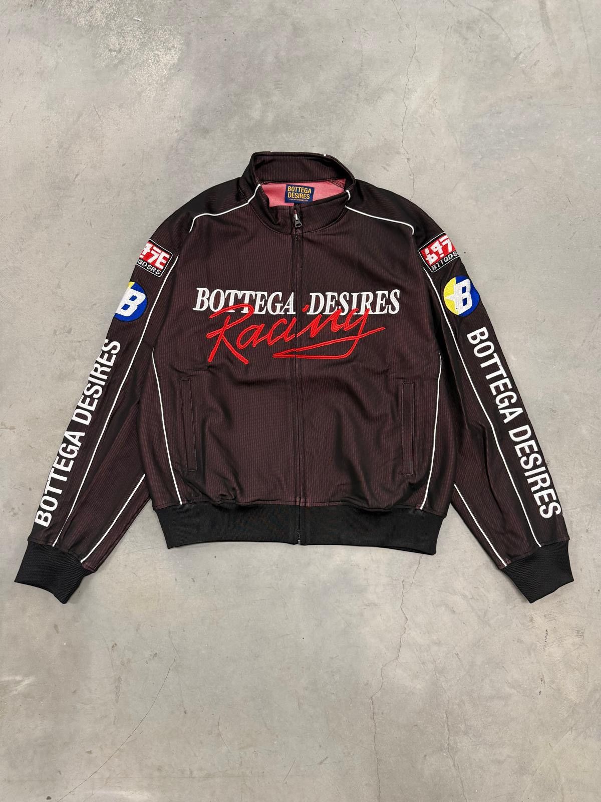 Bottega Desires Brown Race Tracksuit Jacket Zip Up 3X-Large