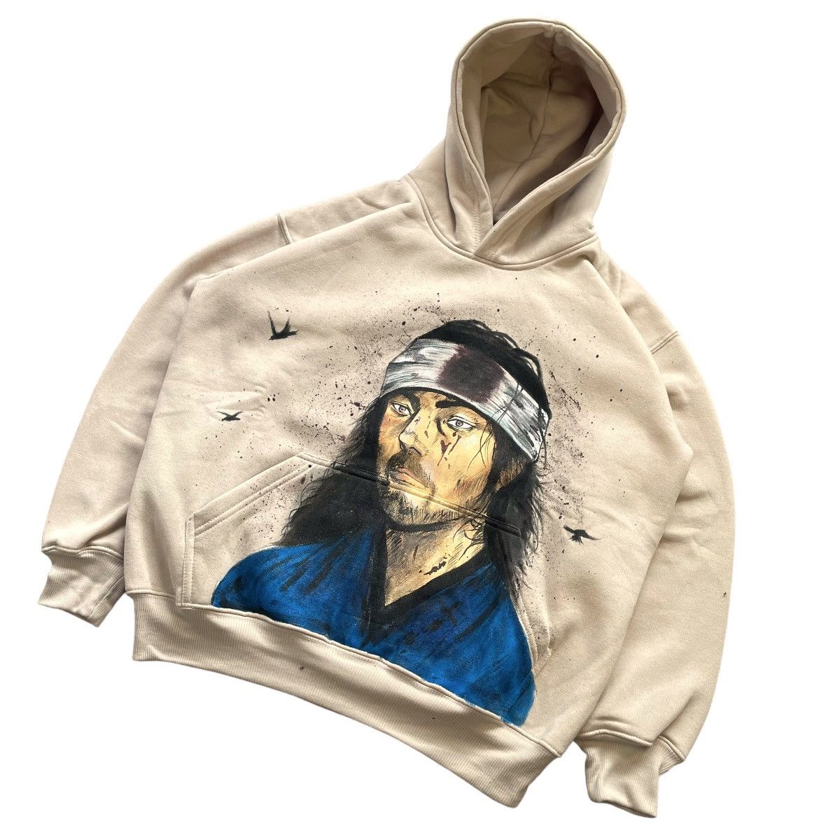 Anime VAGABOND MUSASHI MIYAMOTO CUSTOM HAND PAINTED HOODIE Size US L / EU 52-54 / 3 - 5 Thumbnail