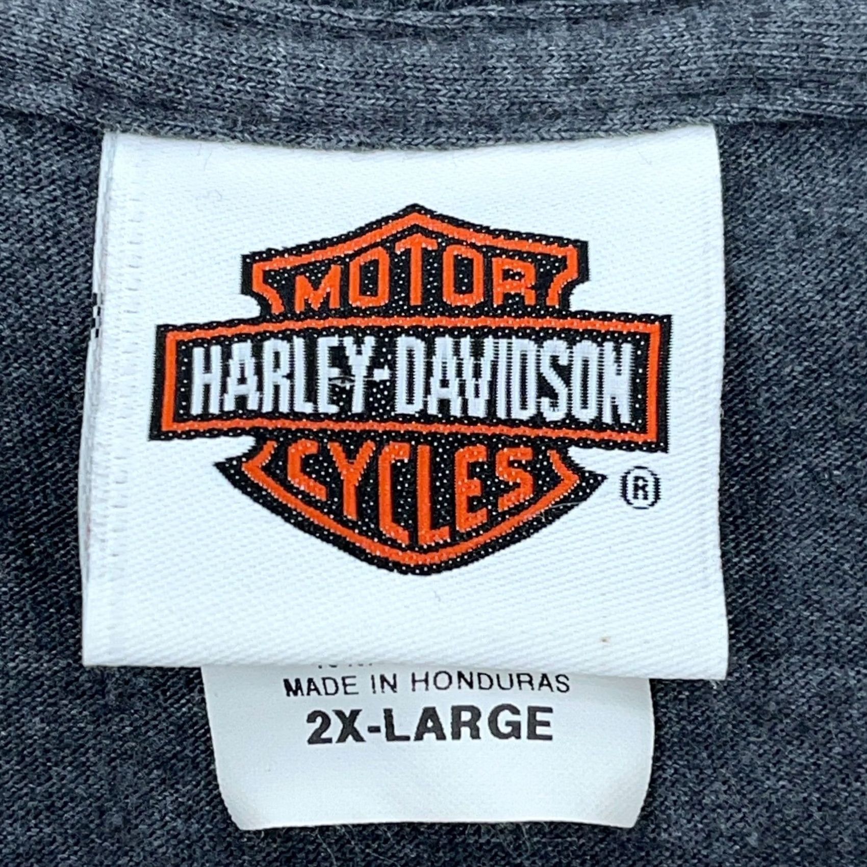 Harley Davidson Harley-Davidson Shirt Mens XXL Gray Tee Skeleton Skull Retro Biker Punk Goth Graphic Print Size US XXL / EU 58 / 5 - 4 Thumbnail