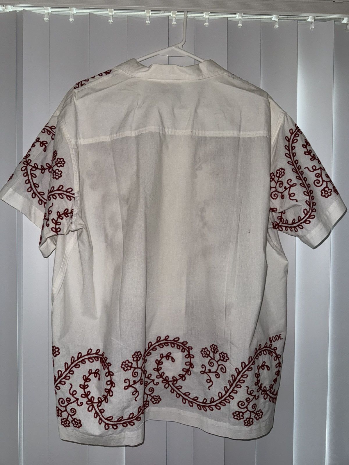 Bode Bode Short Sleeve Button-Up Shirt with Red Lace Size US L / EU 52-54 / 3 - 4 Thumbnail