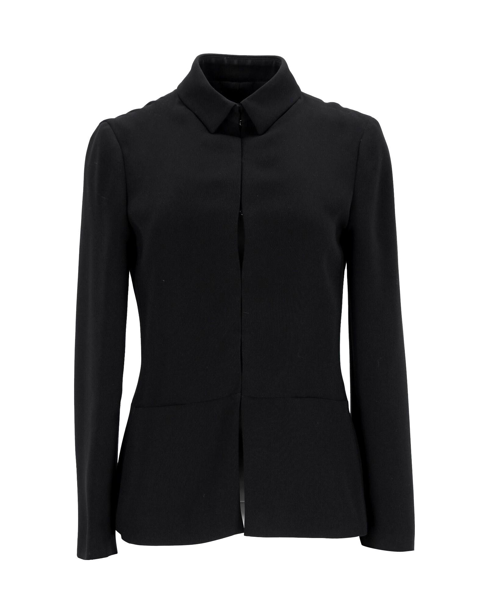 Image of Stylish Black Acrylic Jacket From Giorgio Armani, Women's (Size XS)