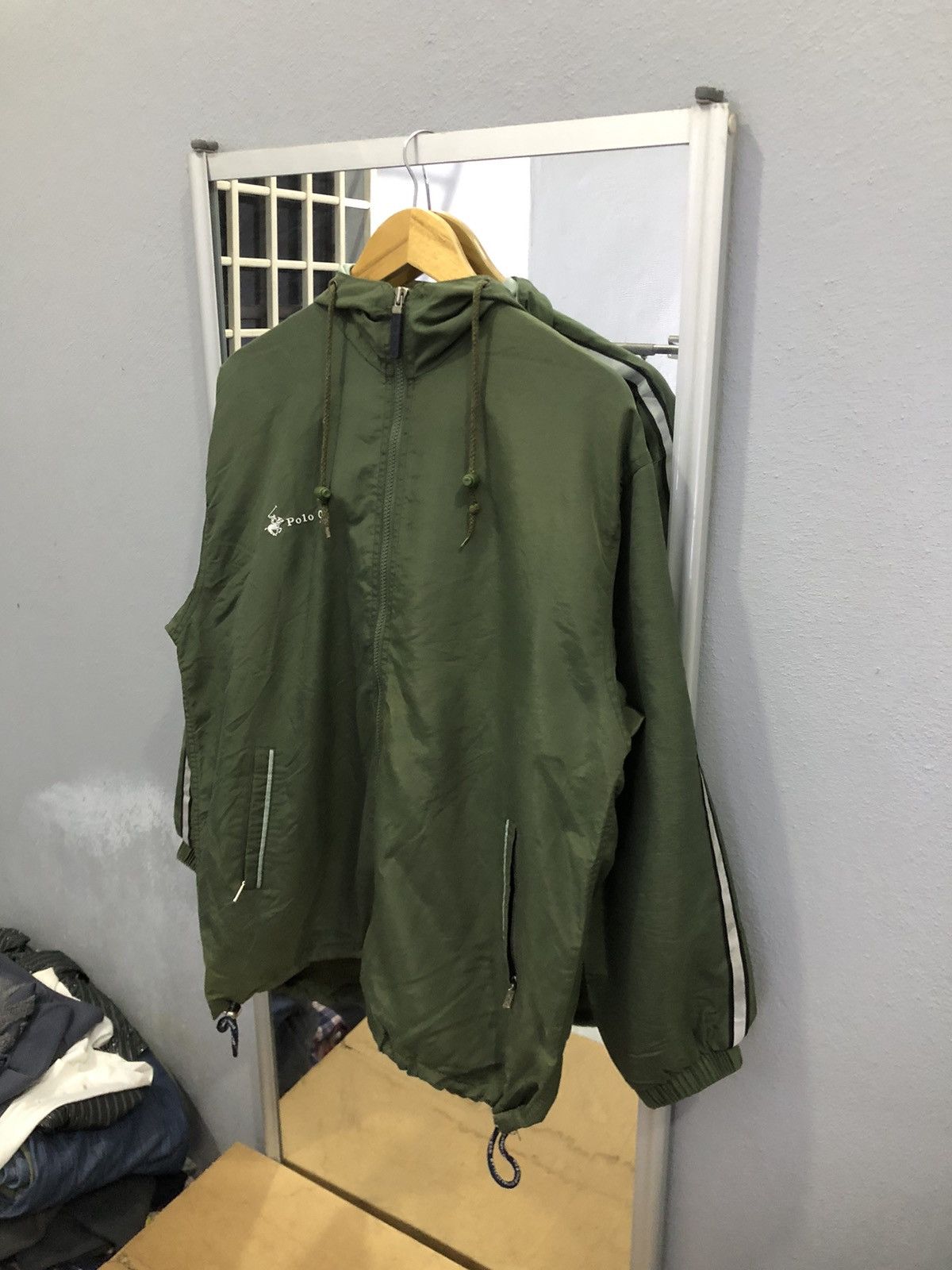 Beverly Hills Polo Club BHPC Olive Green Windbreaker 90s Vintage Korea Size US M / EU 48-50 / 2 - 2 Thumbnail