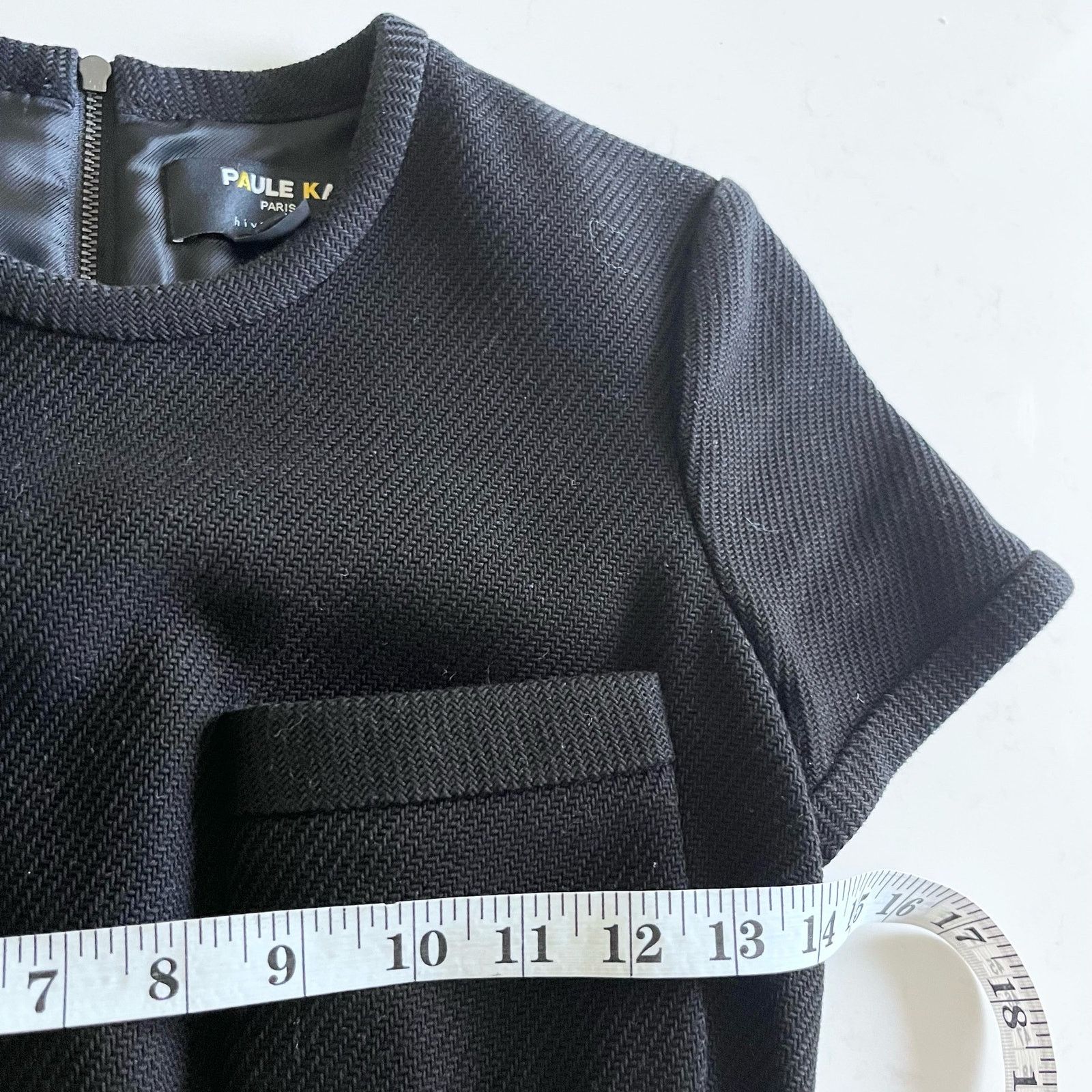 PAULE KA Paule Ka Short Sleeve Crew Neck Belted Sheath Dress Black Size M / US 6-8 / IT 42-44 - 7 Thumbnail
