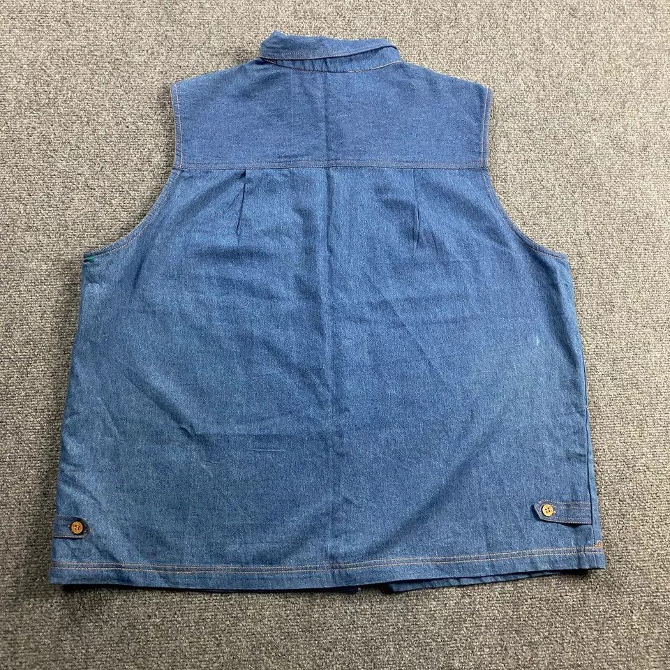 Other Kaktus Top Women's 1X Blue Denim Button Up Zoo Animals Size L / US 10 / IT 46 - 3 Thumbnail