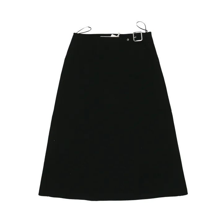 Jil Sander JIL SANDER Black Minimalist Zip Skirt 0079 Size US 36 / EU 52 - 1 Thumbnail