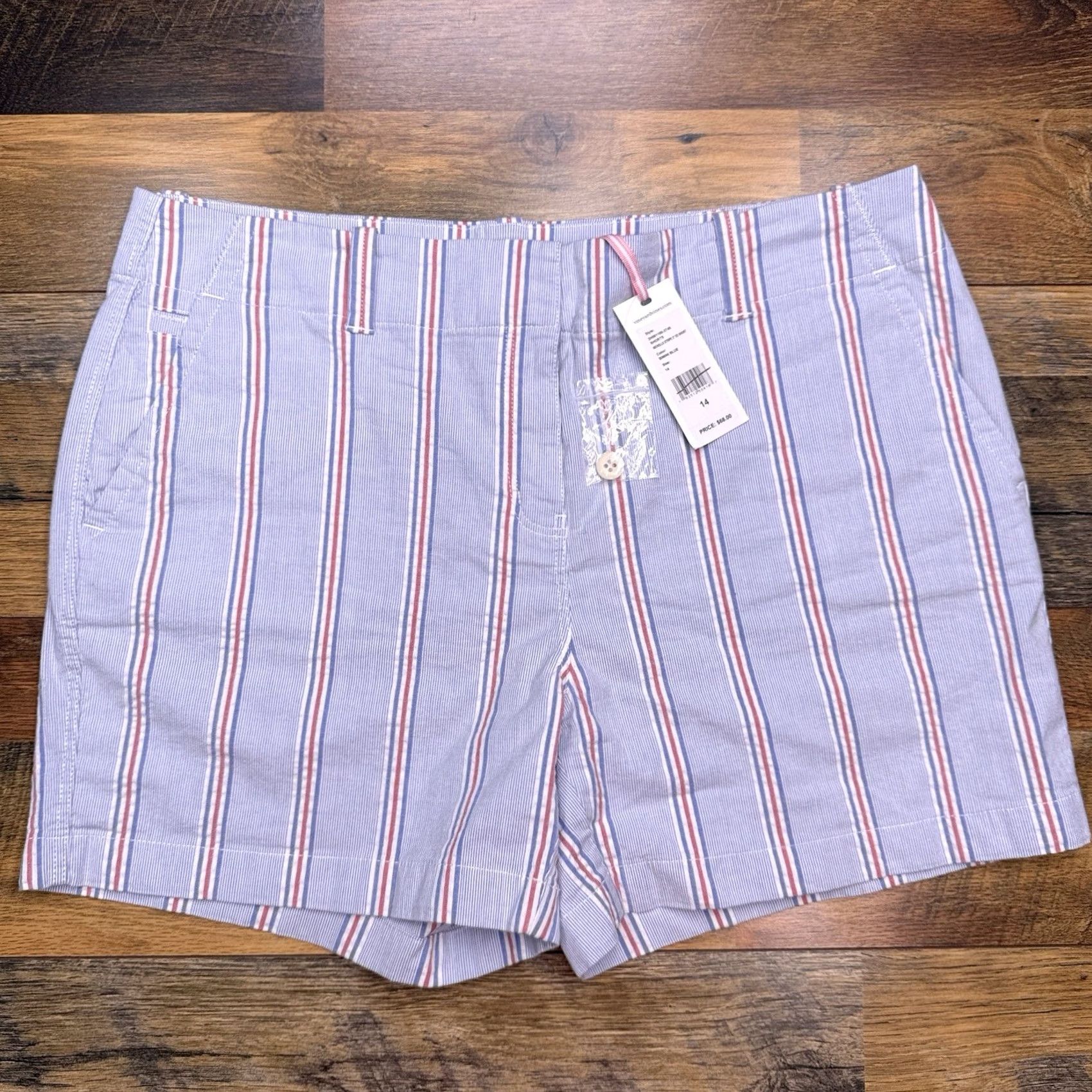 Vineyard Vines Vineyard Vines Nicholls Stripe Ed Shorts Womens 14 Bimini Blue 5 Inch New Size 36" / US 14 / IT 50 - 2 Thumbnail