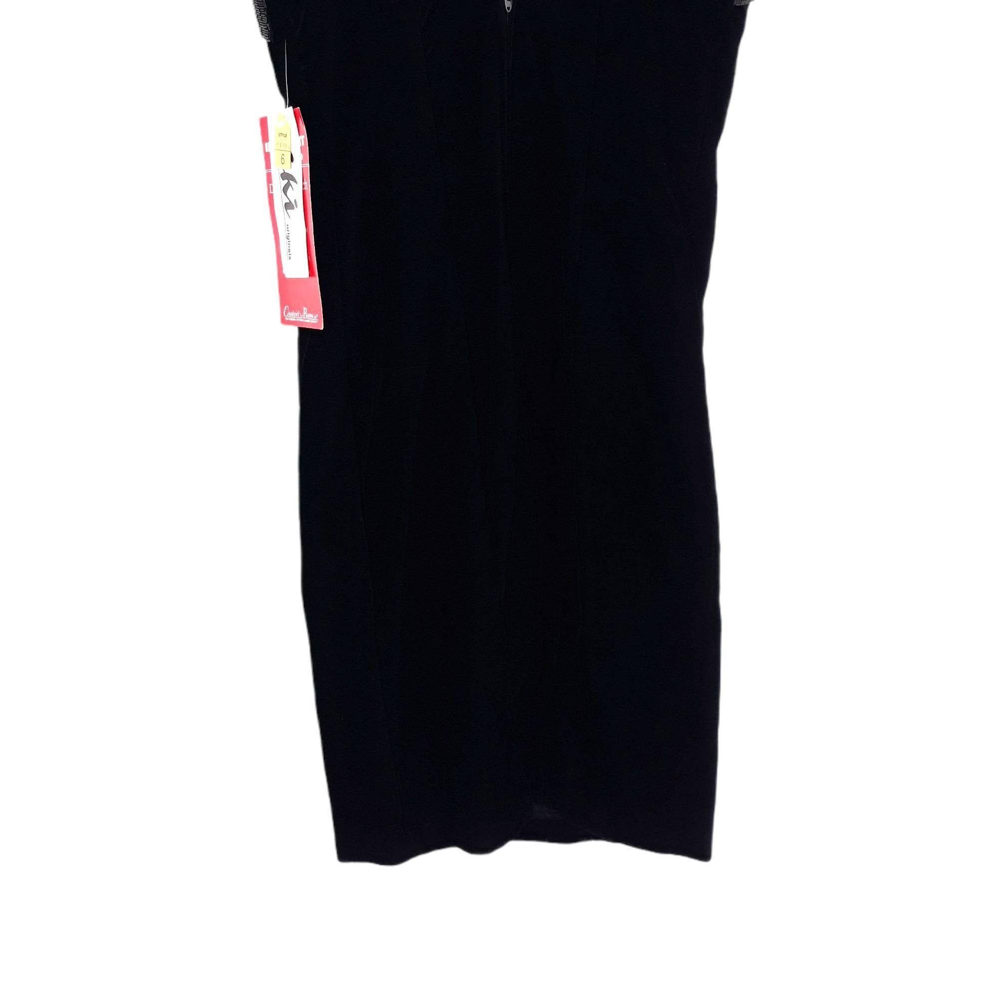 Vintage Vtg 80's Dress Formal Velvet Beaded Black Sz S Knee Length Size S / US 4 / IT 40 - 8 Thumbnail