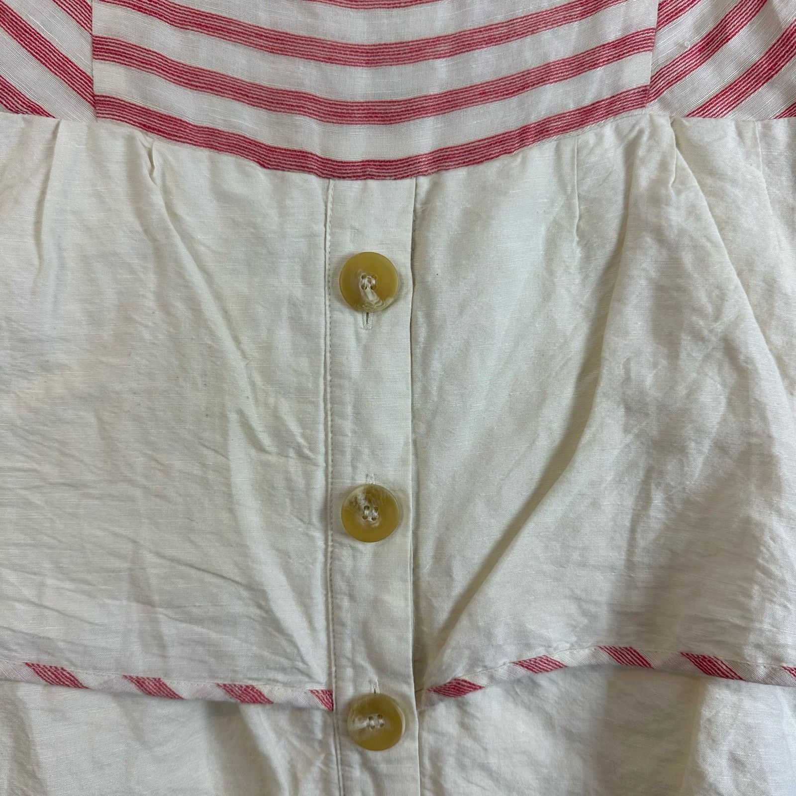 Anthropologie Anthropologie Maeve Linen Red Stripe Tiered Dress 6 S Size M / US 6-8 / IT 42-44 - 5 Thumbnail