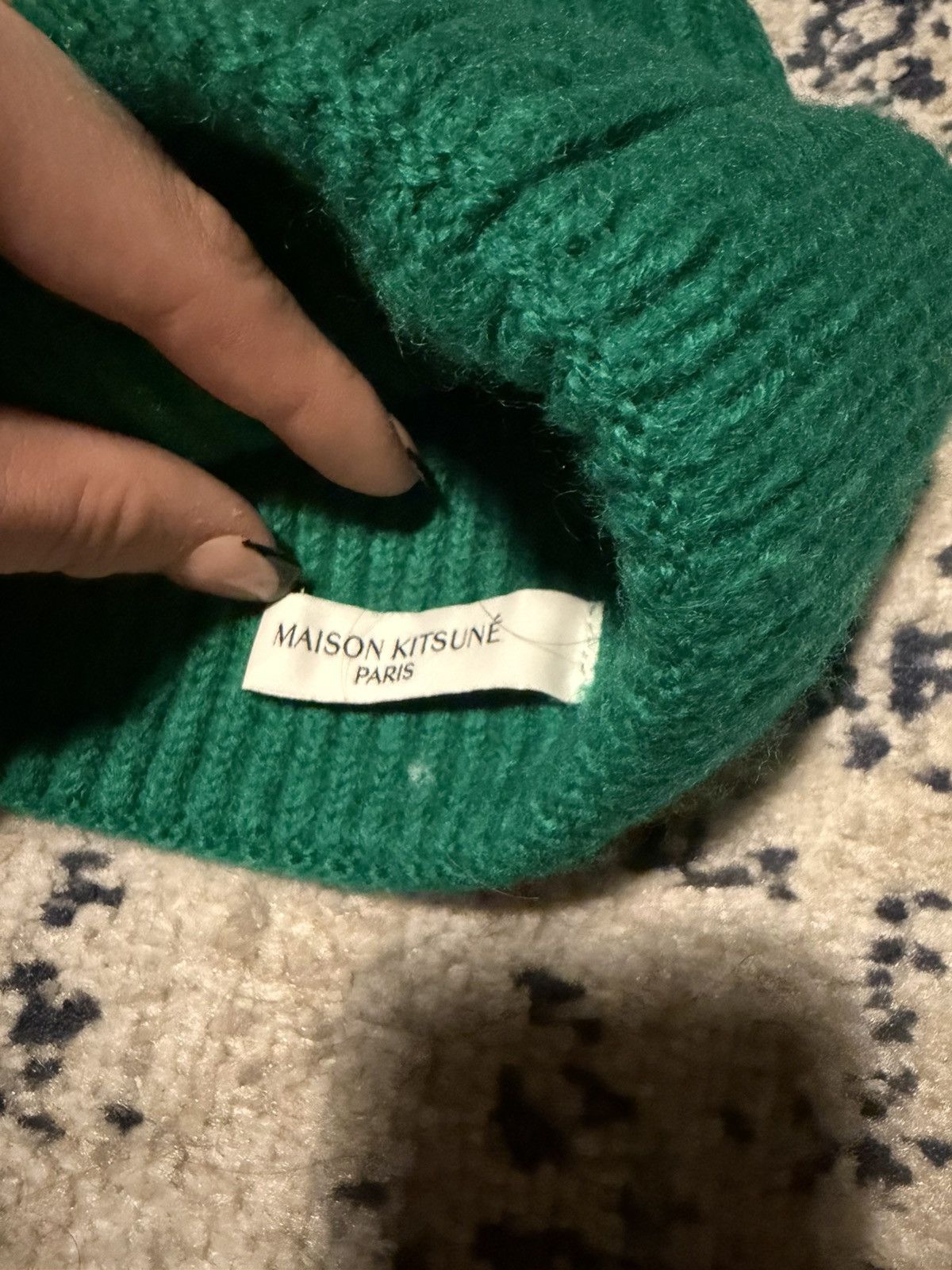Maison Kitsune Maison kitsune Green Beanie Size ONE SIZE - 2 Thumbnail