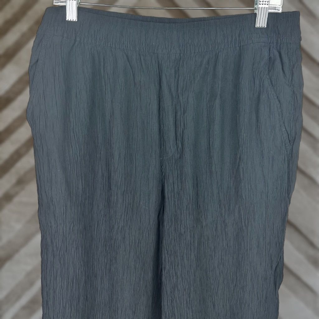 Madewell Madewell Pants Leg Straight Pull-on Elastic Waist Womens Large Black Viscose Dress Pants Casual Minimalist Size 36" / US 14 / IT 50 - 1 Thumbnail