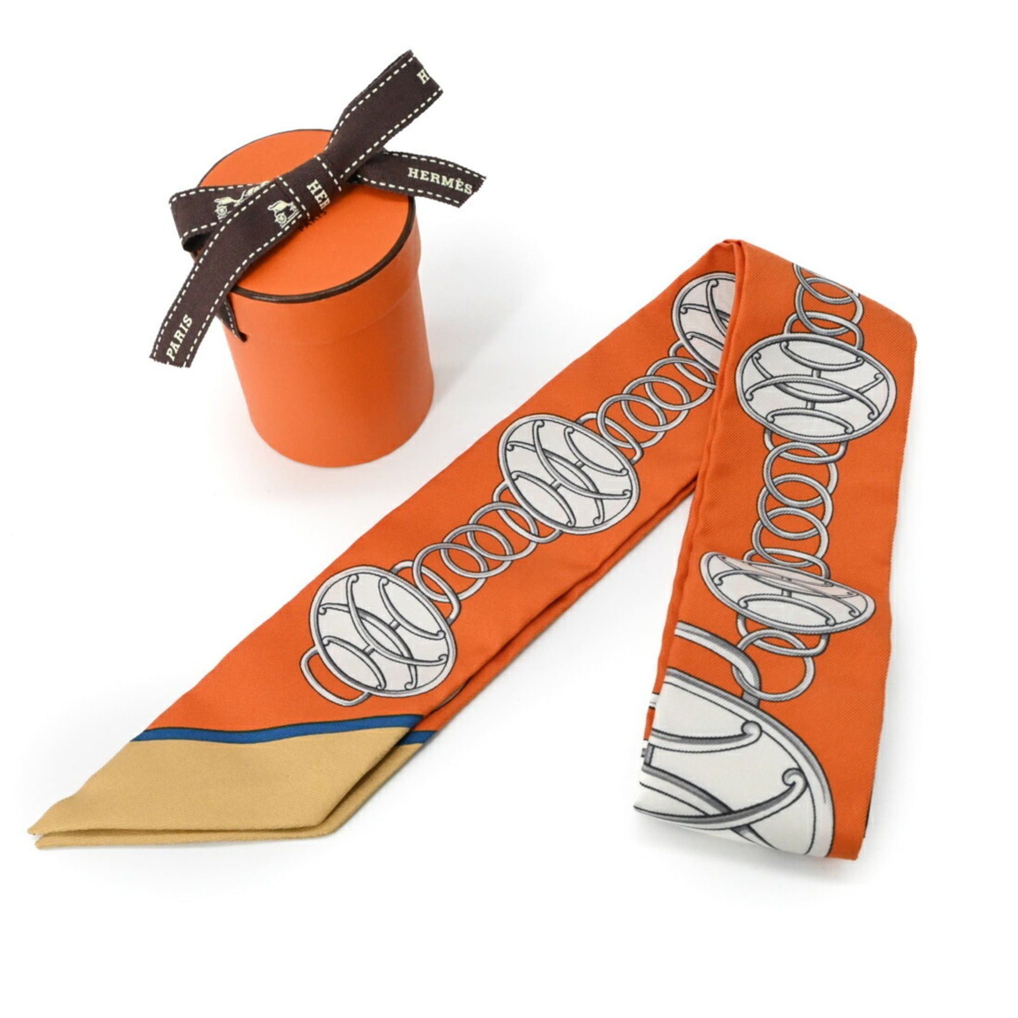 Hermes HERMES Twilly LIFT PROFILE Scarf/Muffler, Orange Size ONE SIZE - 1 Thumbnail