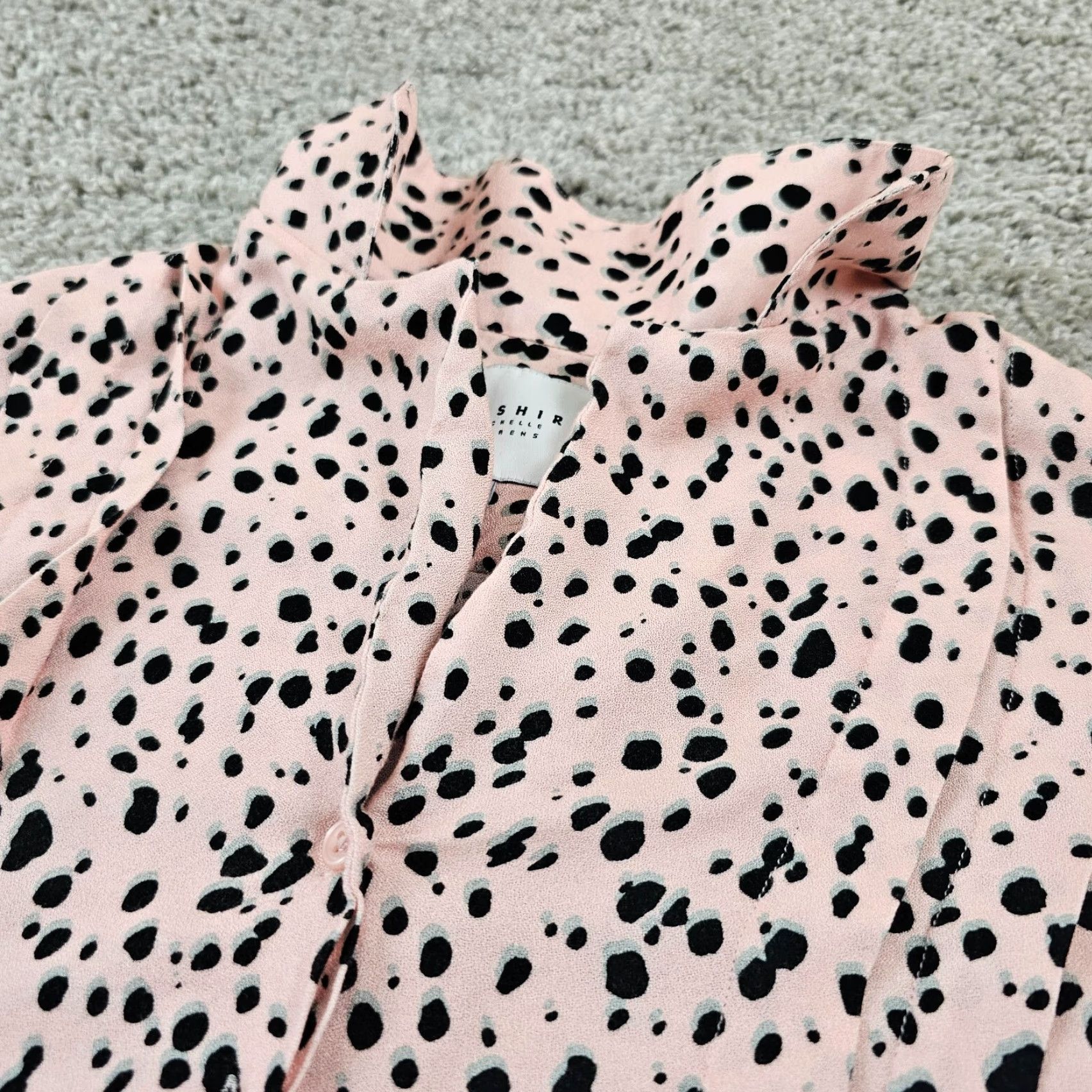 Pinko VINTAGE The Shirt Rochelle Behrens Button-Up Shirt Womens XS Pink Polka Dot Long Sleeve Size XS / US 0-2 / IT 36-38 - 2 Thumbnail
