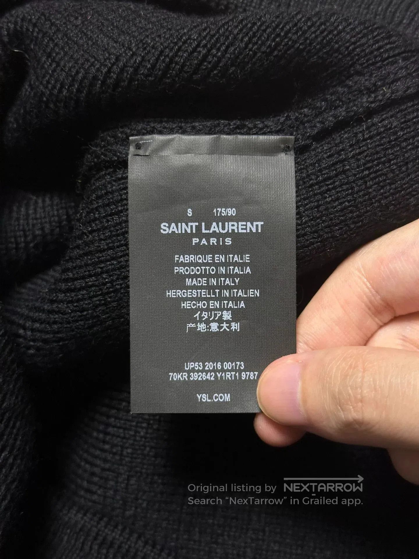 Saint Laurent Paris black striped shoulder button knit sweater. Size US S / EU 44-46 / 1 - 6 Thumbnail