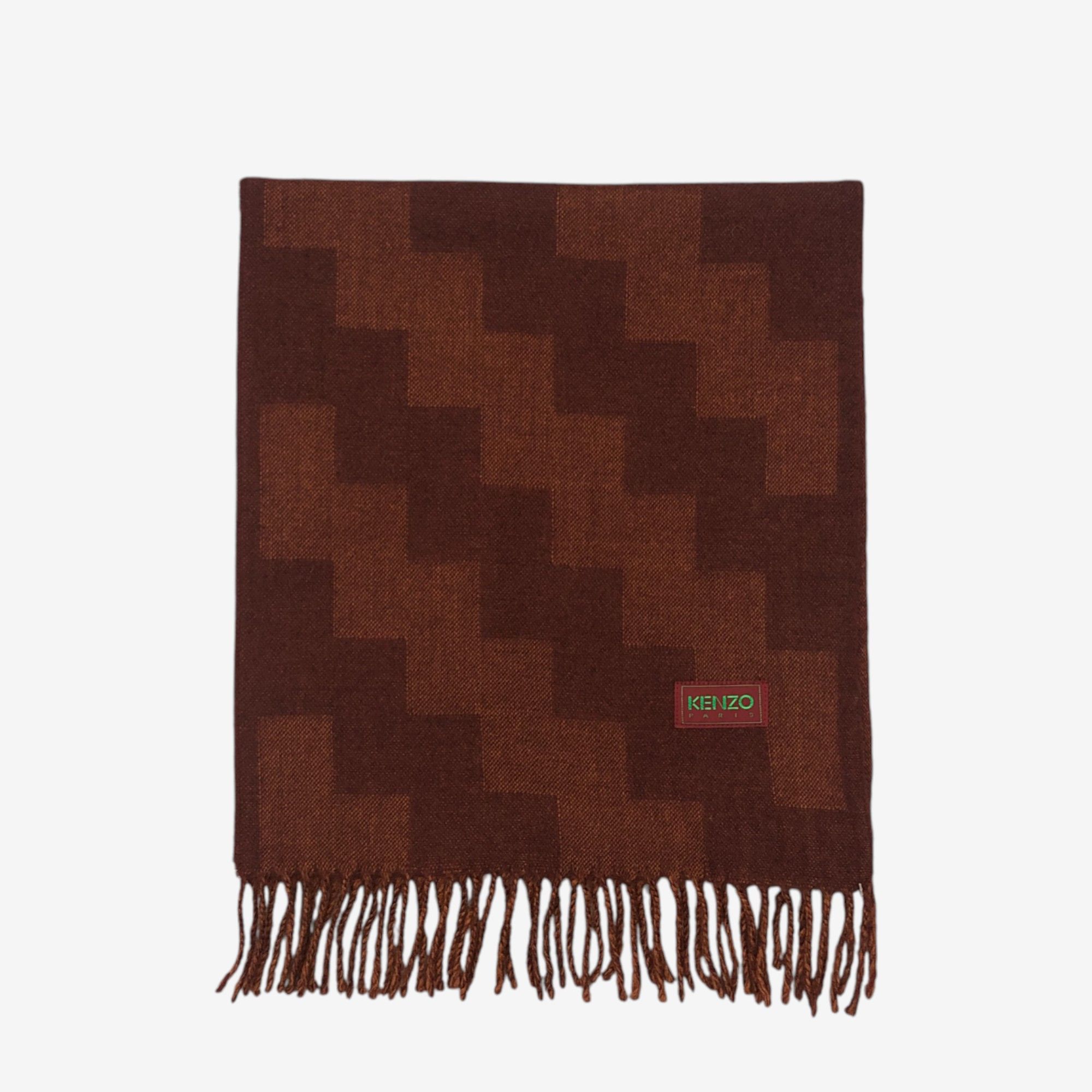 Kenzo Vintage Kenzo Scarf Muffler Wool Plaid Fringe Scarves Size ONE SIZE - 2 Thumbnail