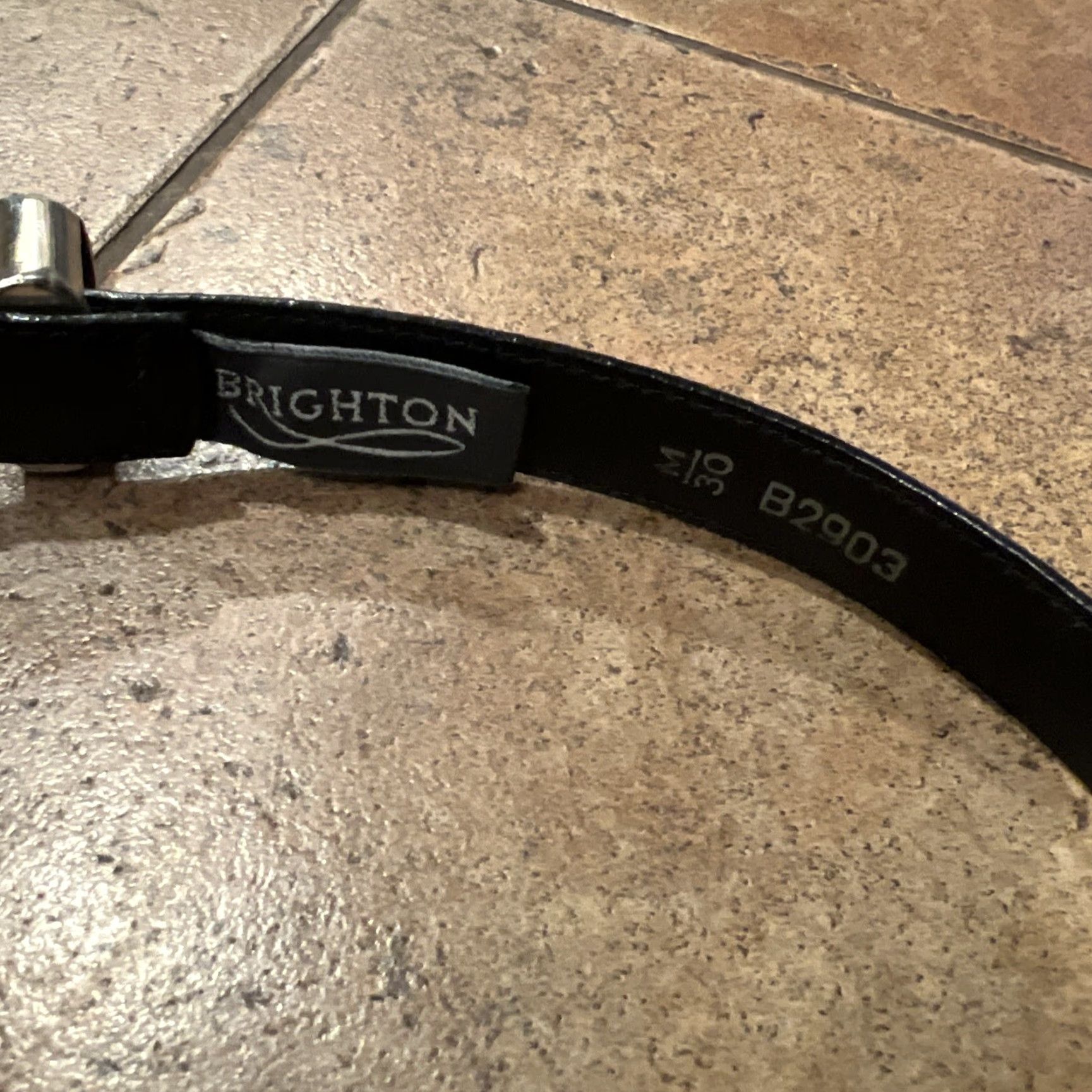Brighton VINTAGE Brighton Belt Black Leather 1" Reversible Buckle M Women's Size ONE SIZE - 4 Thumbnail