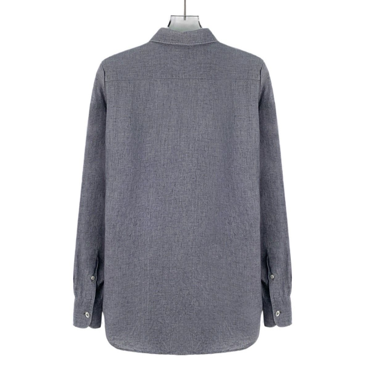 Loro Piana Loro Pian Grey Linen Collared Long Sleeve Shirt K26WX Size US XXS / EU 40 - 2 Thumbnail