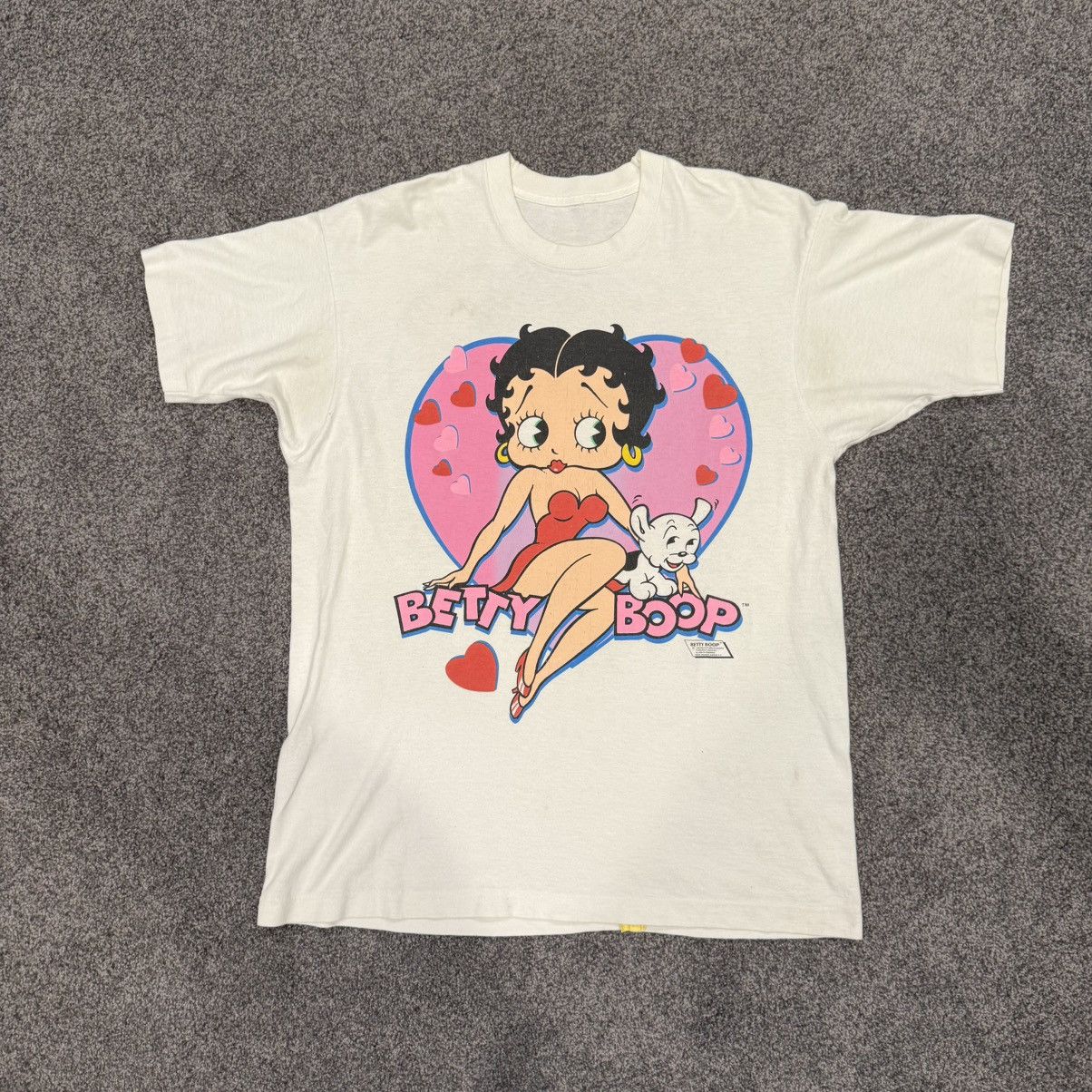 Other Vintage Betty Boop Pudgy Hearts White Shirt Size US XXL / EU 58 / 5 - 1 Thumbnail