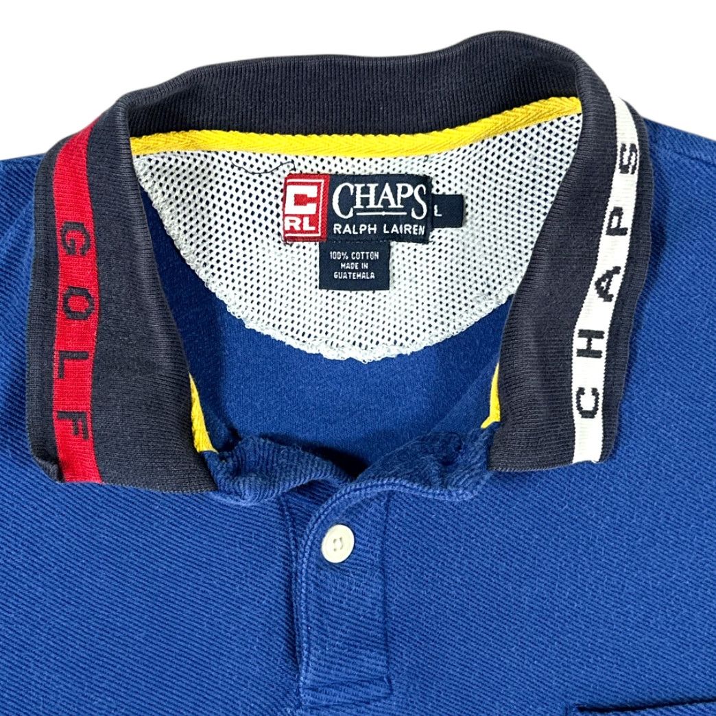 Ralph Lauren VINTAGE Chaps Ralph Lauren Polo Shirt Golf Blue 90s Adult LARGE Shirt Mens Short Sleeve Polo Size US L / EU 52-54 / 3 - 2 Thumbnail