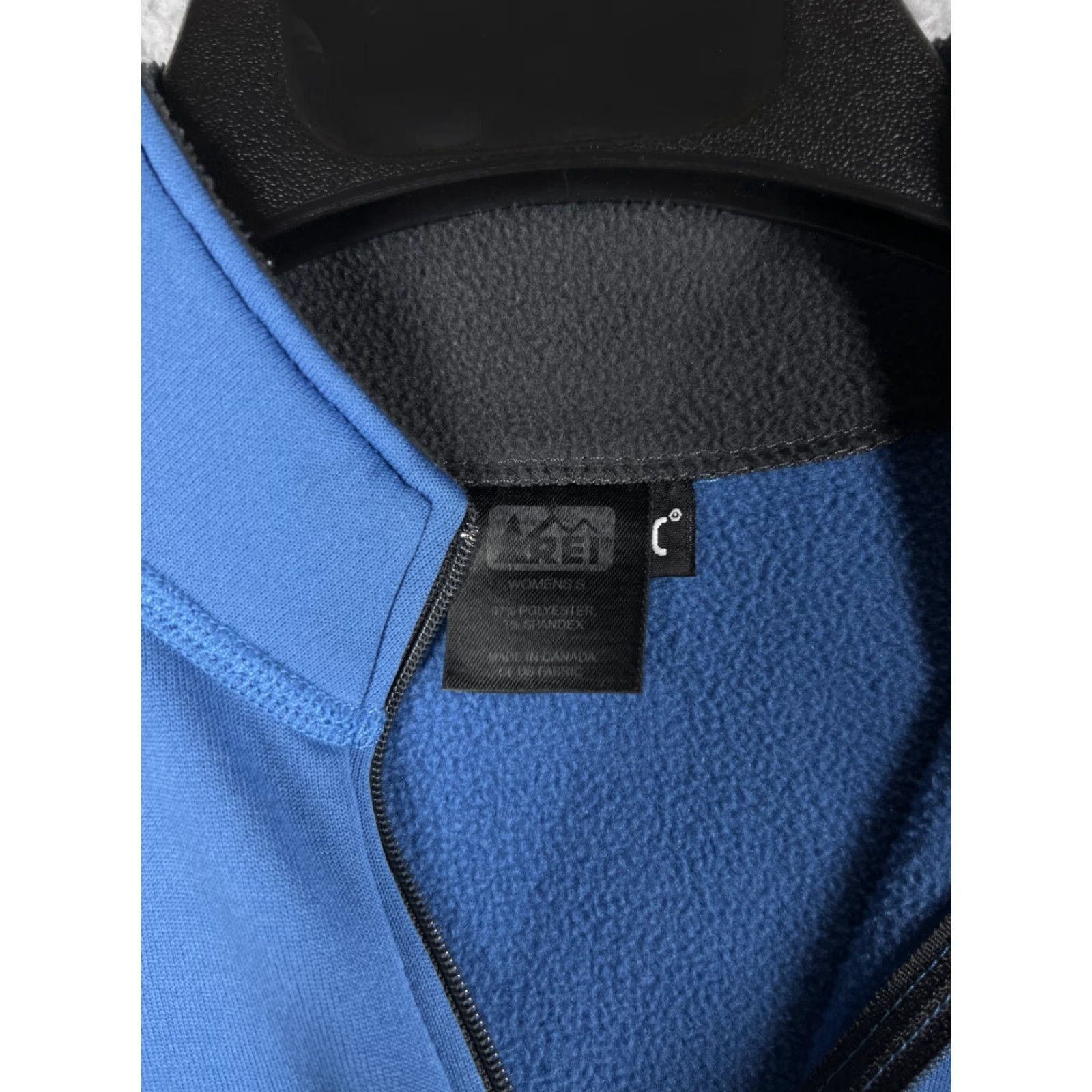 Vintage REI Womens 1/2 Zip Blue Black Fleece Lined Mock Neck Knit Polyester Sweatshirt Shirt XS Regular Size XS / US 0-2 / IT 36-38 - 3 Thumbnail