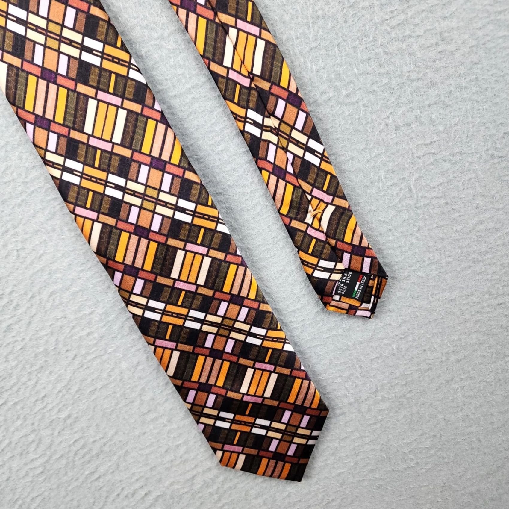 Paul Fredrick Tie Mens Multicolor Geometric 100% Silk Classic Italy One Size, Men's — image 6 of 6