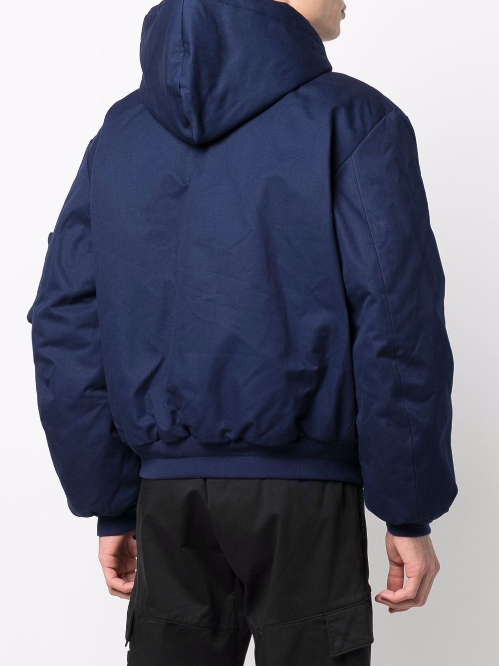 Off-White o1y0225 Bomber Hooded Jacket in Navy Blue Size US M / EU 48-50 / 2 - 4 Thumbnail
