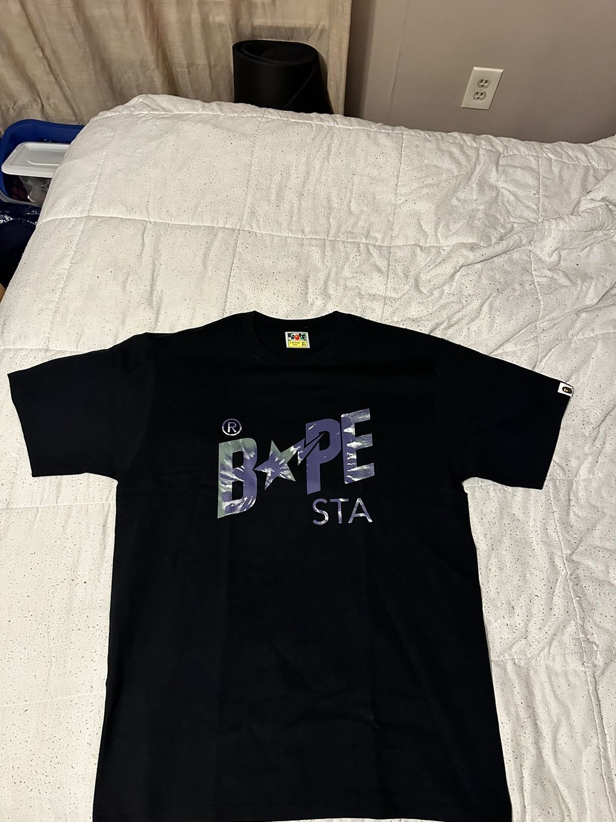 Image of Tye Dye Bape Sta Tee in Black, Men's (Size XL)