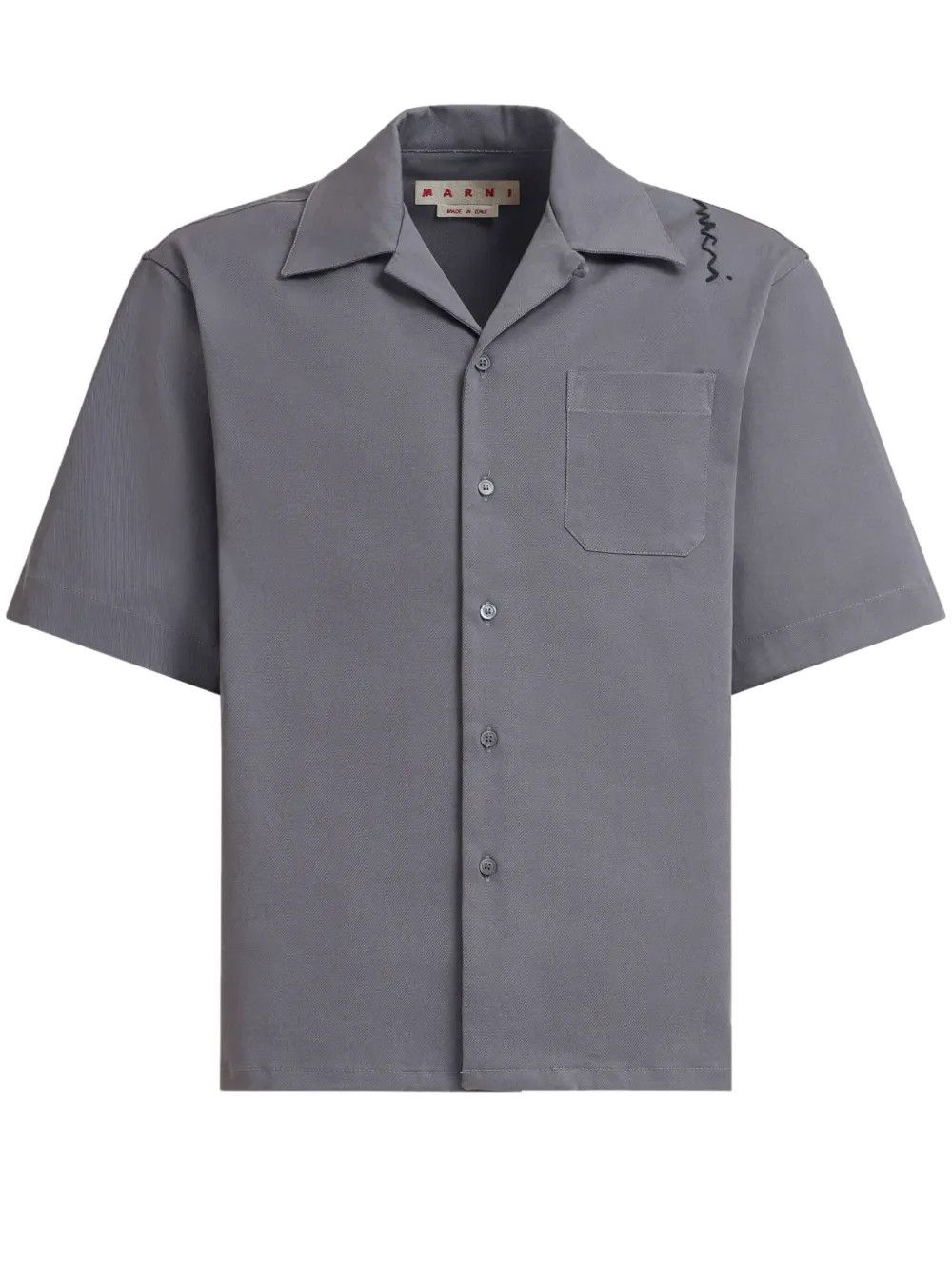 Marni o1w1db11125 Piqué-Weave Shirt in Grey Size US S / EU 44-46 / 1 - 1 Thumbnail