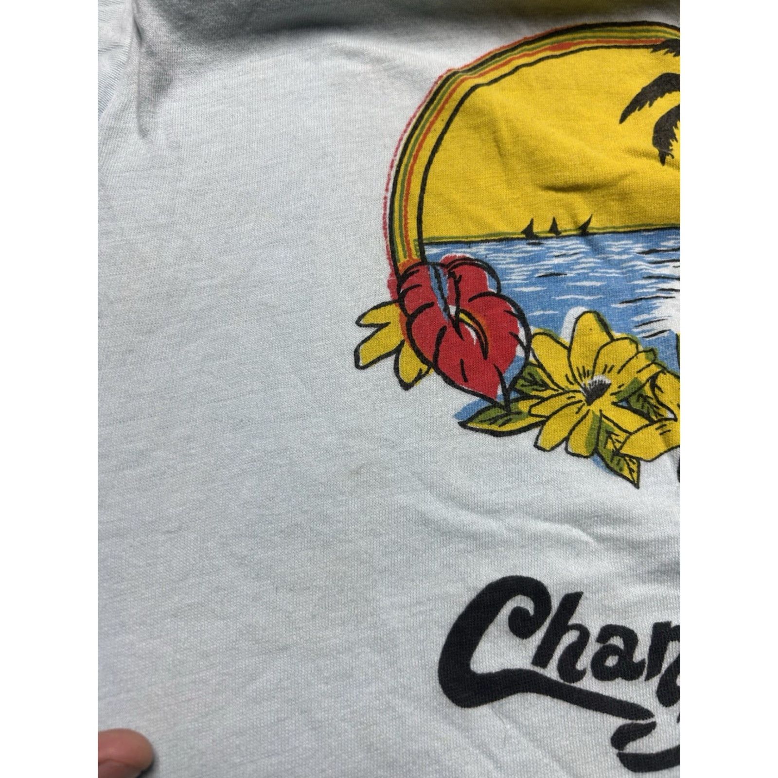 Vintage VINTAGE 70s graphic t shirt Changuinola Panama Caribbean tropical blue Men T-Shirt M & M Size M Medium Size US M / EU 48-50 / 2 - 6 Thumbnail